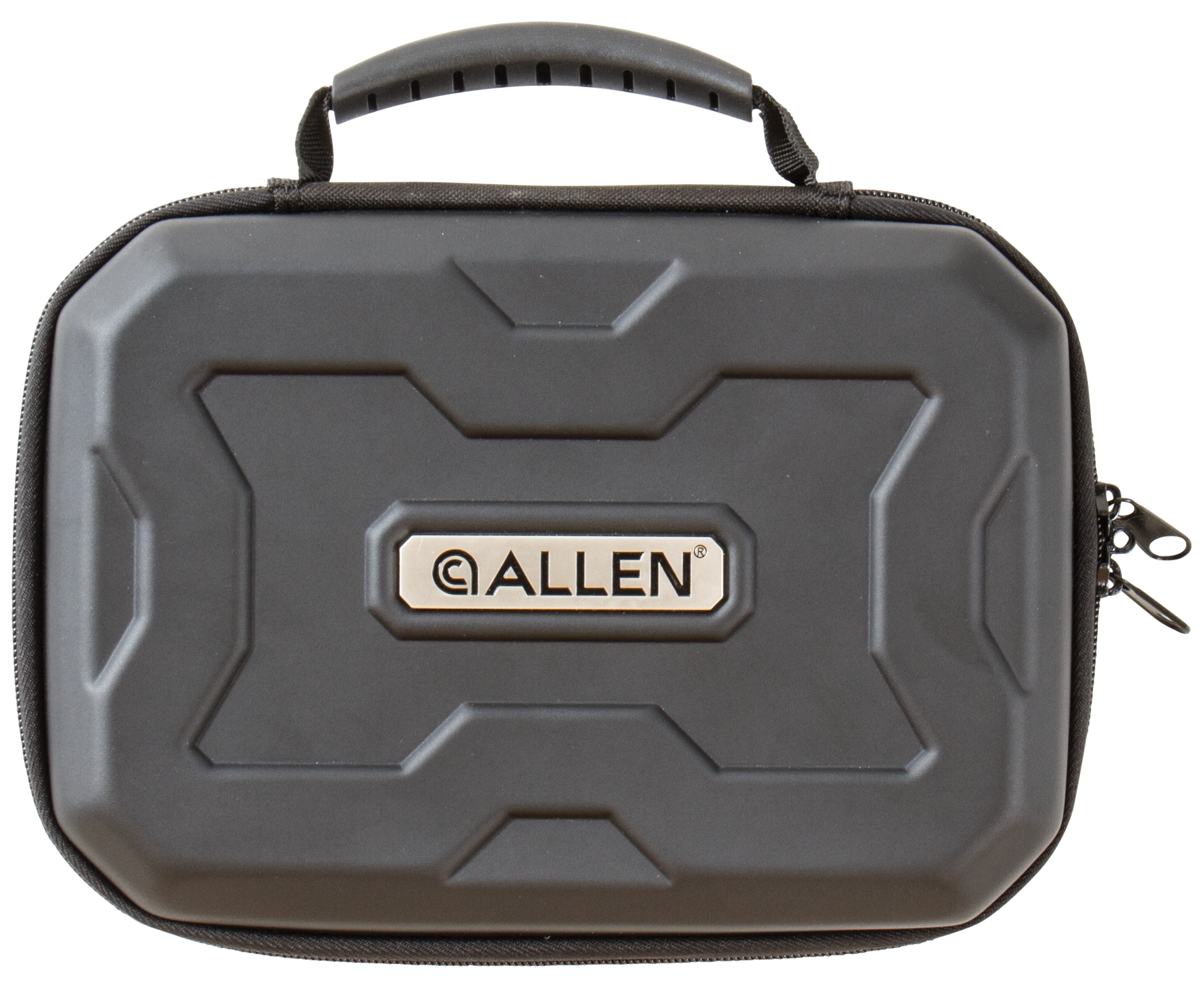 Allen 829 EXO Handgun Case made Polymer with Black Finish, Molded Carry Handle, Egg Crate Foam & Lockable Zippers 9" x 6.25" Interior Dimensions