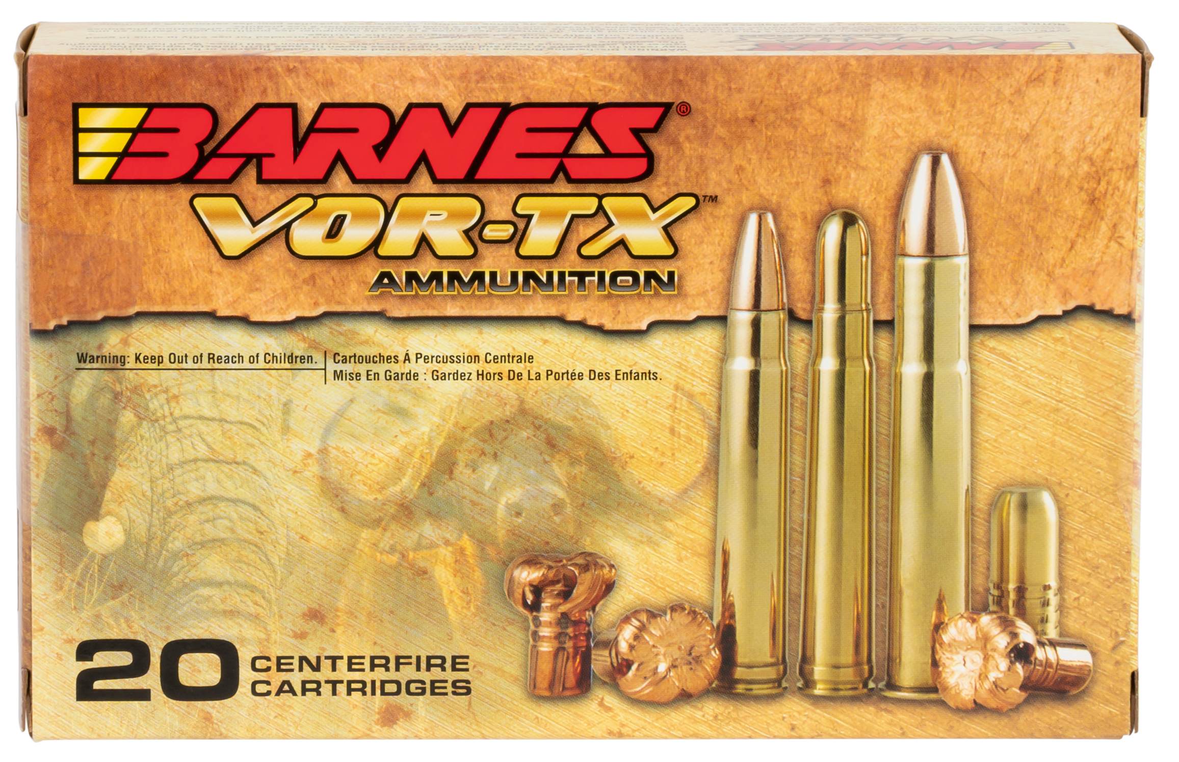 Barnes VOR-TX Safari Ammunition 375 H&H Magnum 300 Grain TSX Hollow Point Flat Base Lead-Free 20RD