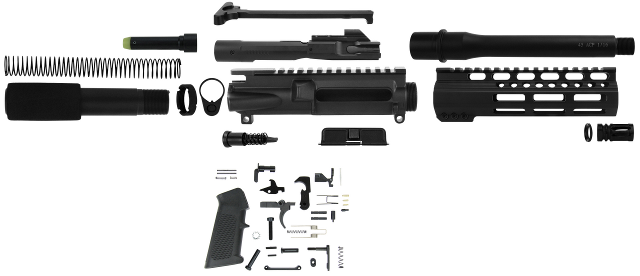 TacFire SSPK45ACPLPK AR Build Kit Pistol 45 ACP AR-10 Black Nitride Steel 5/8"-24 tpi *Sports South Exclusive.