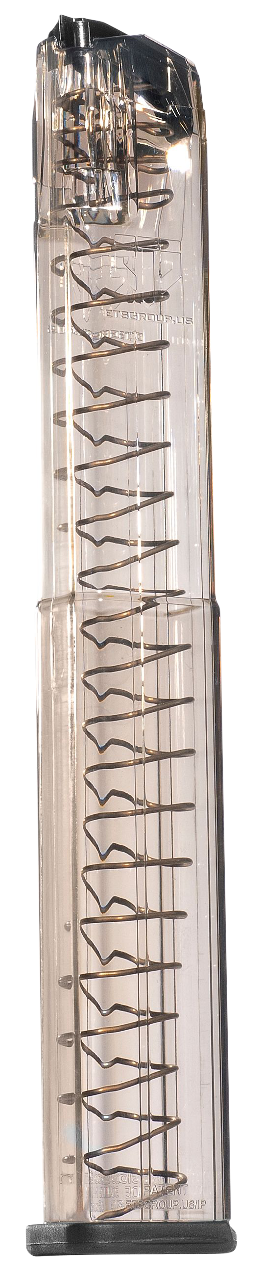 ETS Group SMKGLK1840 Pistol Mags40rd Extended 9mm Luger Compatible w/ Glock 17 Compatible w/ Glock 19 Compatible w/ Glock 26 Compatible w/ Glock 45 Compatible w/ Glock 18 Compatible w/ Glock 19X Compatible w/ Glock 34 Smoke Polymer