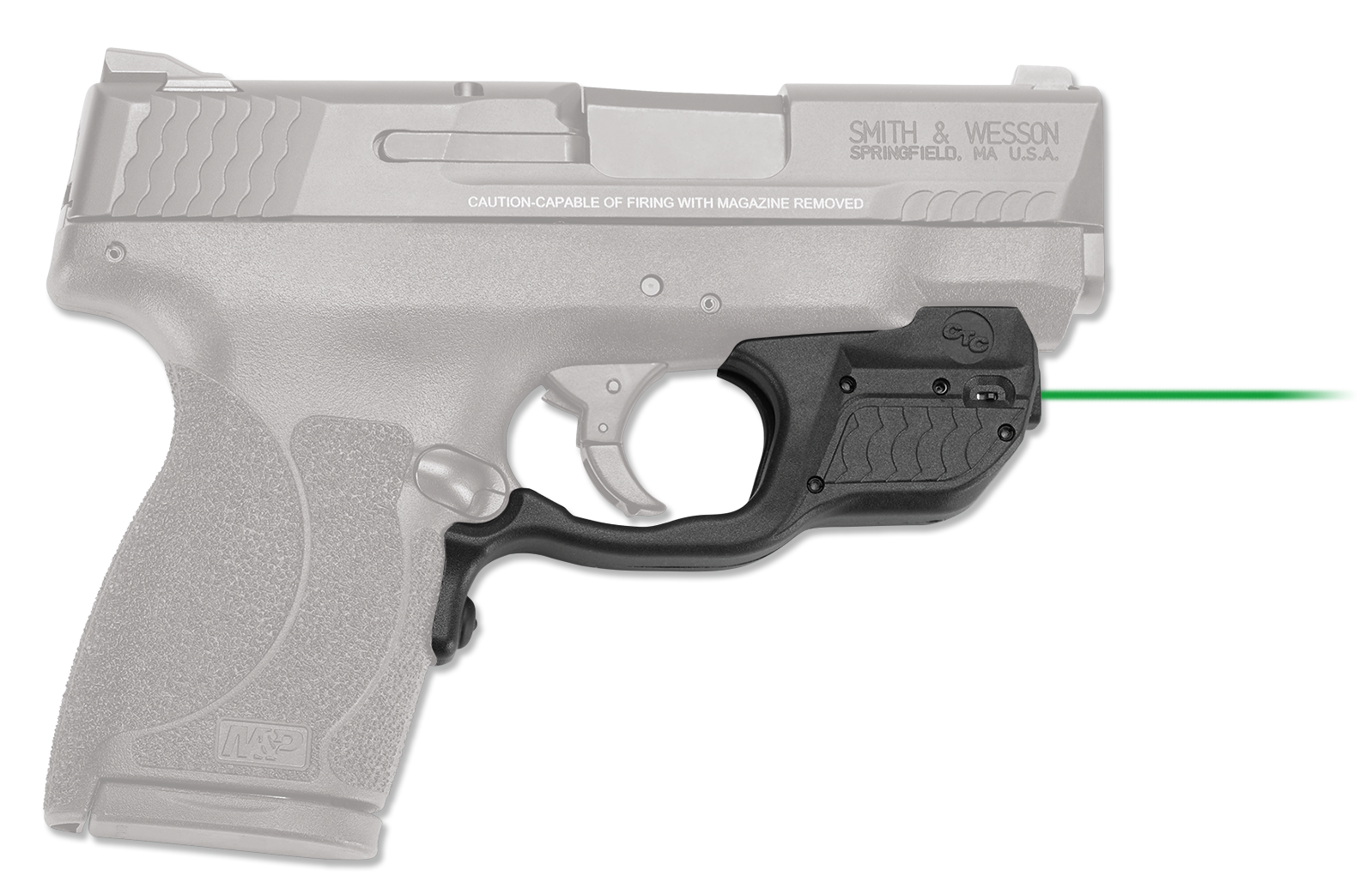Crimson Trace LG485G Laserguard5mW Green Laser for 532nM Wavelength & 50 ft Range Black Finish for 45 ACP S&W M&P Shield