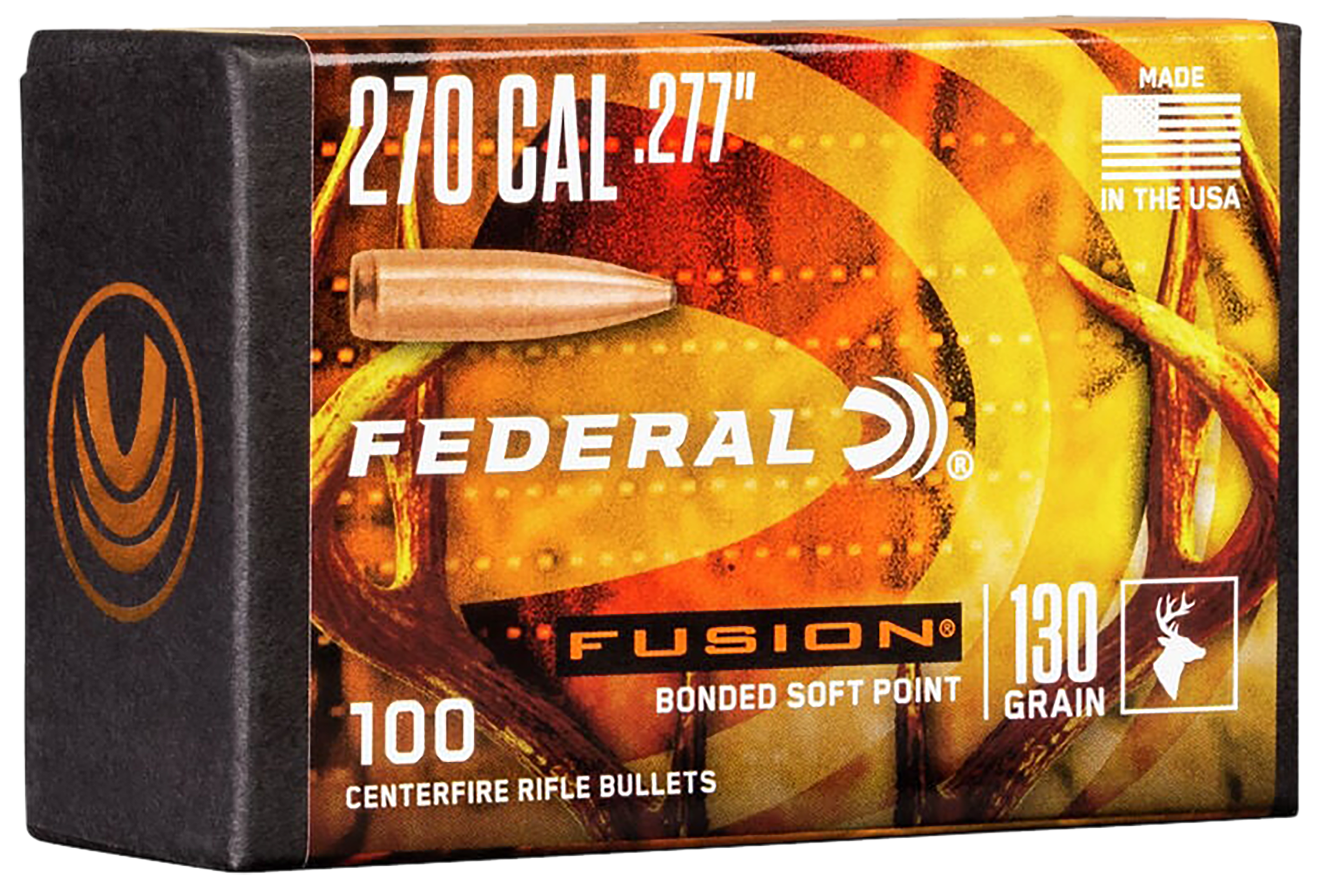 Federal FB277F2 Fusion Component Fusion 270 Win .277 130 gr Fusion Soft Point 100 Per Box