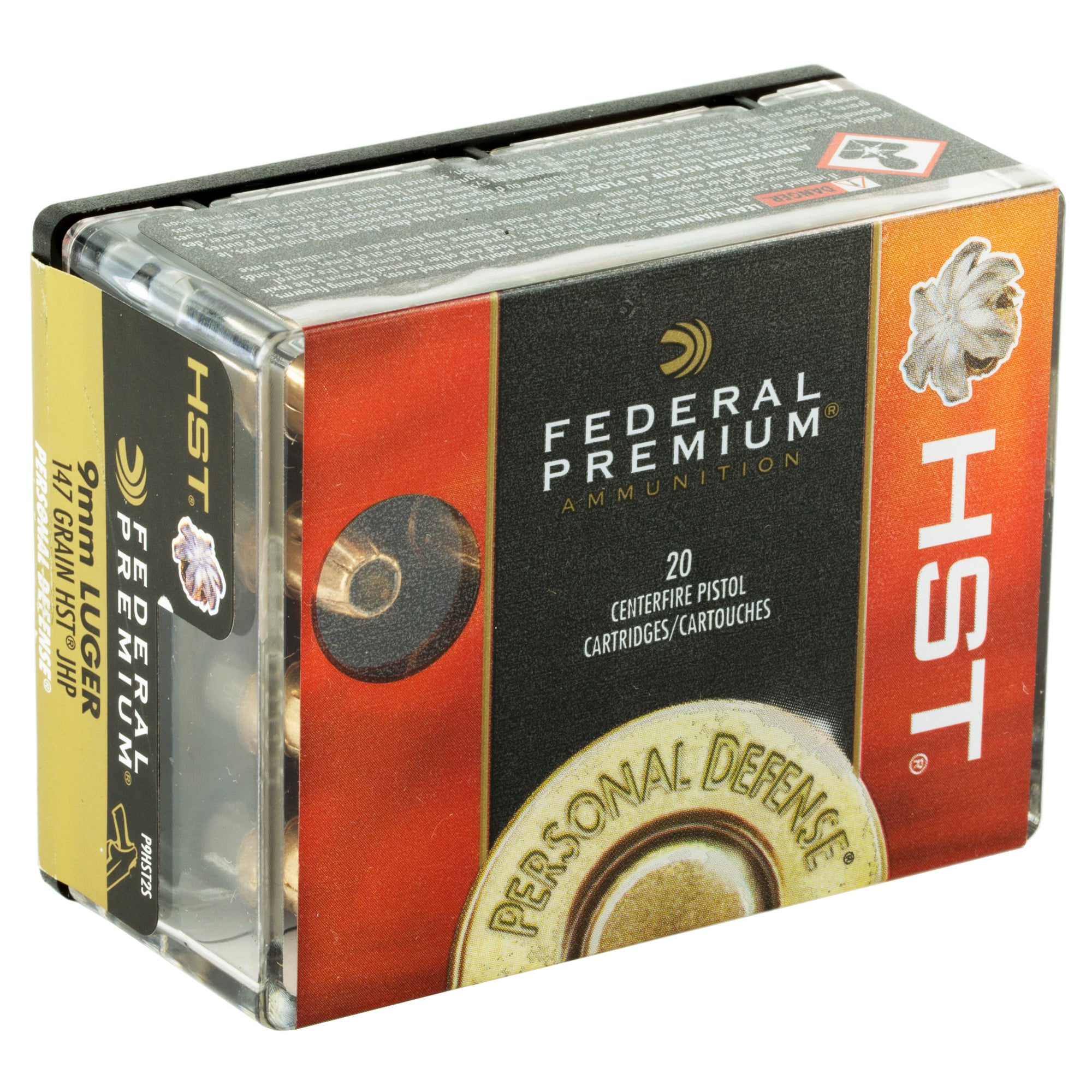 Federal Premium Personal Defense Ammunition 9mm Luger 147 Grain HST Jacketed Hollow Point 20RD