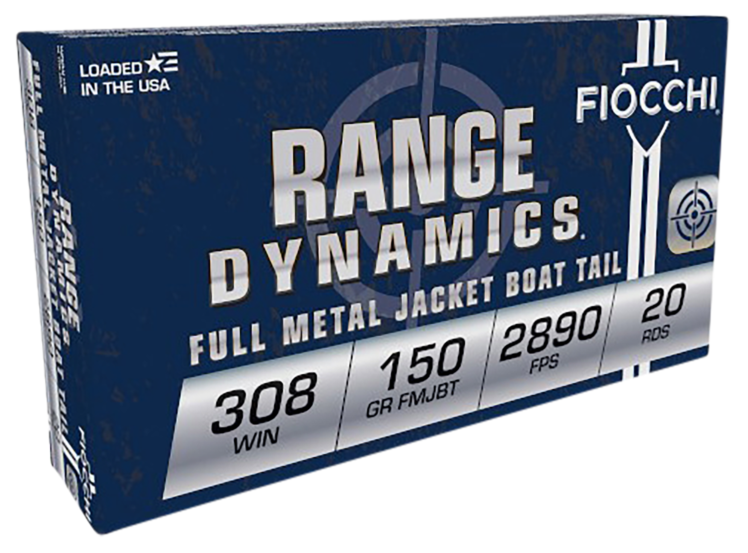 Fiocchi 308A Range Dynamics Compete 308 Win 150 gr Full Metal Jacket Boat-Tail (FMJBT) 20rd bx