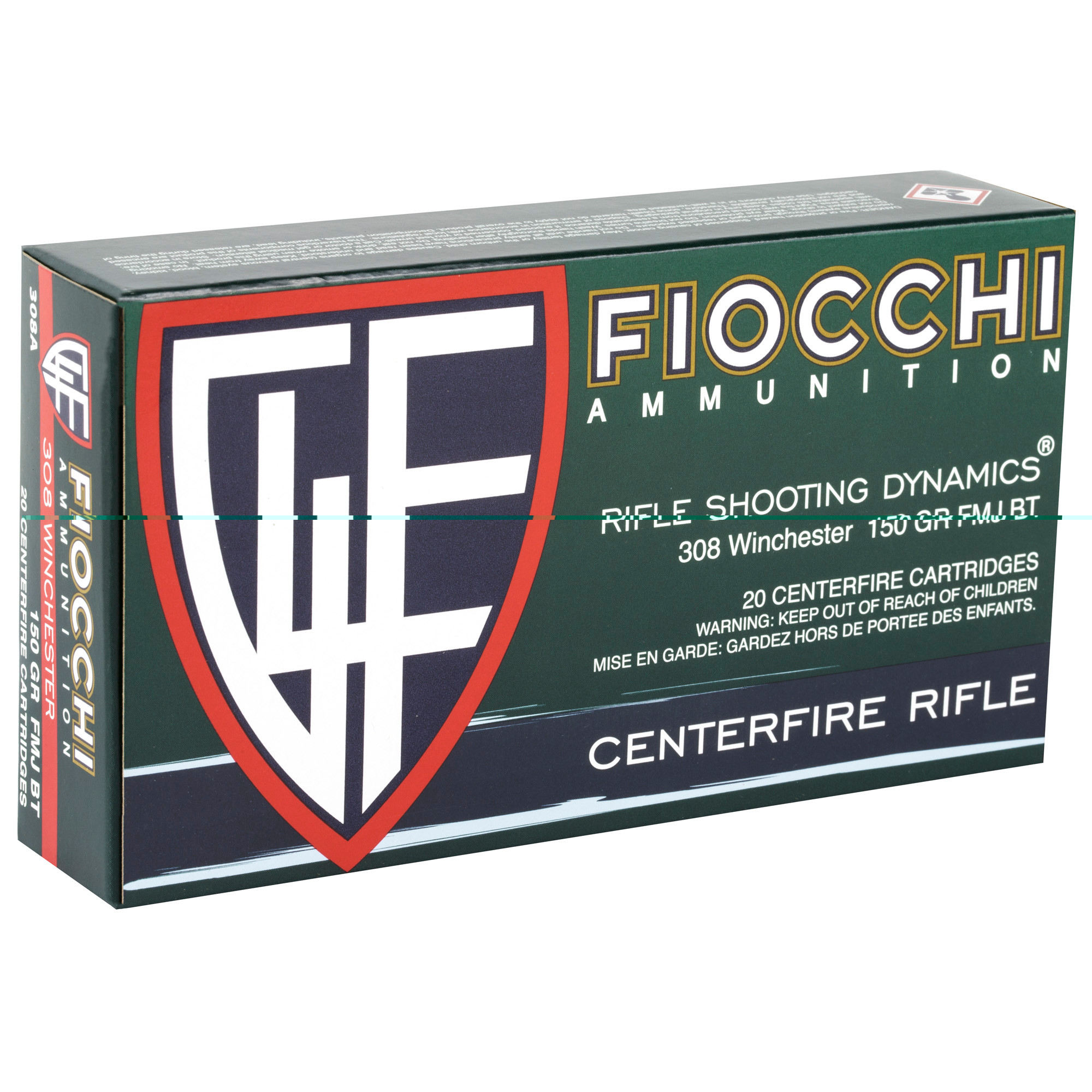 Fiocchi 308A Range Dynamics Compete 308 Win 150 gr Full Metal Jacket Boat-Tail (FMJBT) 20rd bx