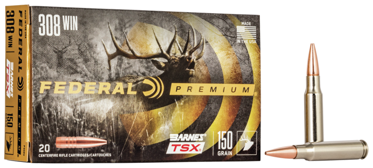 Federal Premium Ammunition 308 Winchester 150 Grain Barnes TSX Hollow Point Lead-Free 20RD