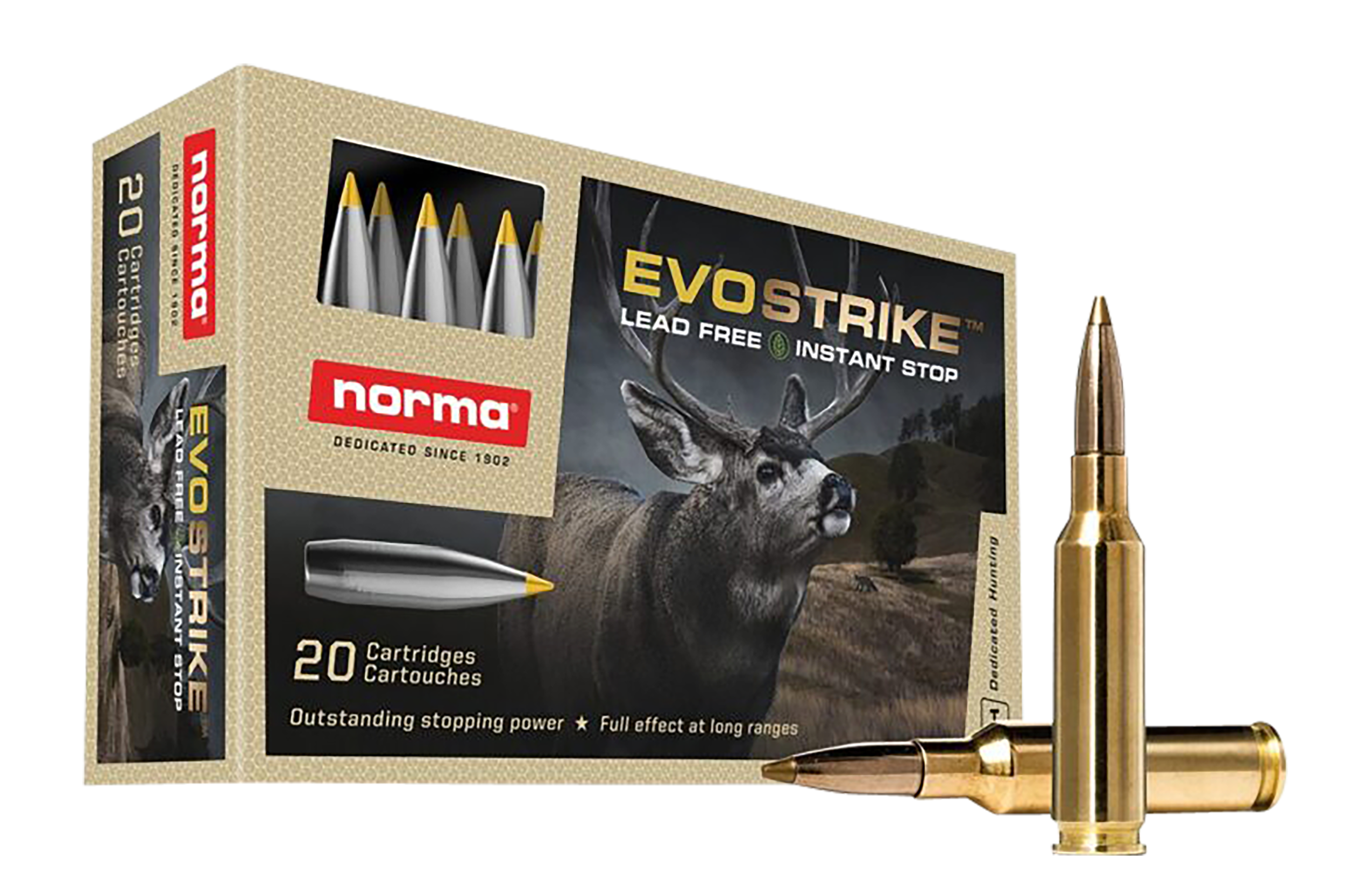 Norma Ammunition 20166482 Dedicated Hunting Evostrike 6.5 Creedmoor 93 gr/Polymer Tip Boat Tail Lead Free 20 Per Box/ 10 Cs