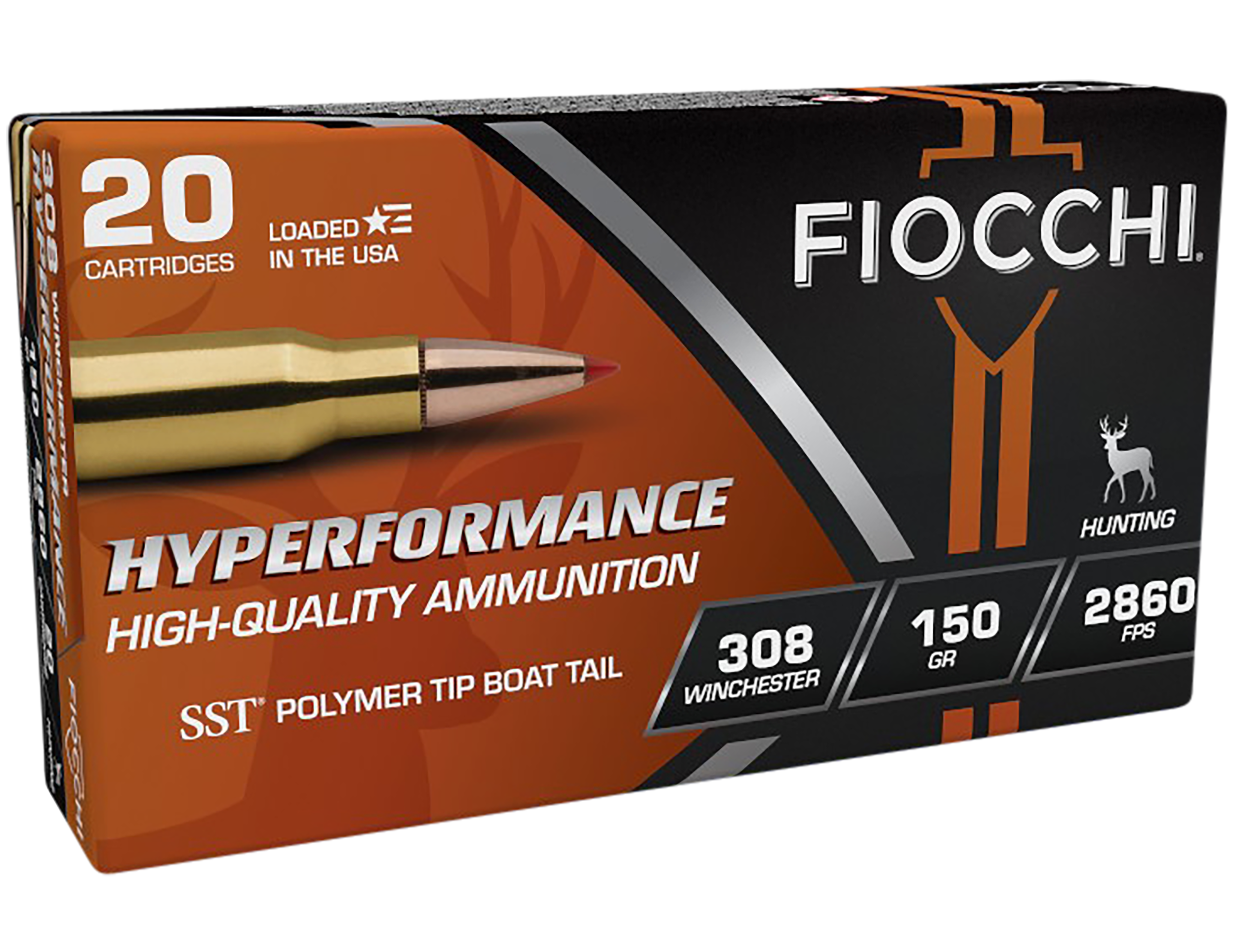 Fiocchi Extrema Ammunition 308 Winchester 150 Grain Hornady SST Polymer Tip 20RD