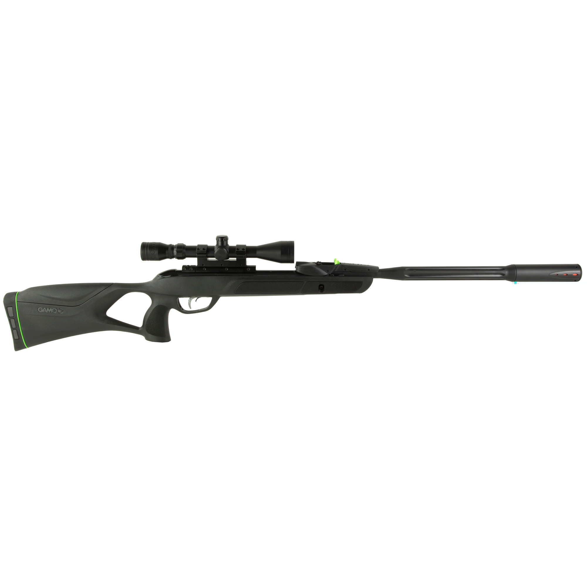 Gamo 611006335554 Swarm Fusion 10X Gen 3 Gas Piston 22 10rd Shot Black Black Fluted Steel Barrel Black Receiver Black All Weather Lightweight Thumbhole Stock Scope 3-9x40mm