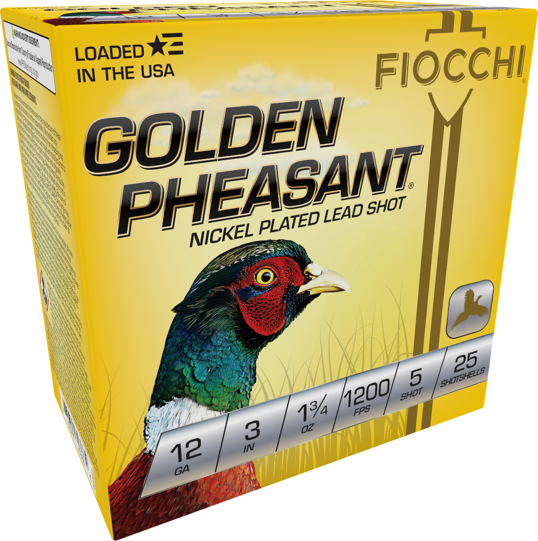 Fiocchi 123GP5 Golden Pheasant Extrema 12 Gauge 3" 1 3/4 oz 5 Shot 25 Per Box/ 10 Cs