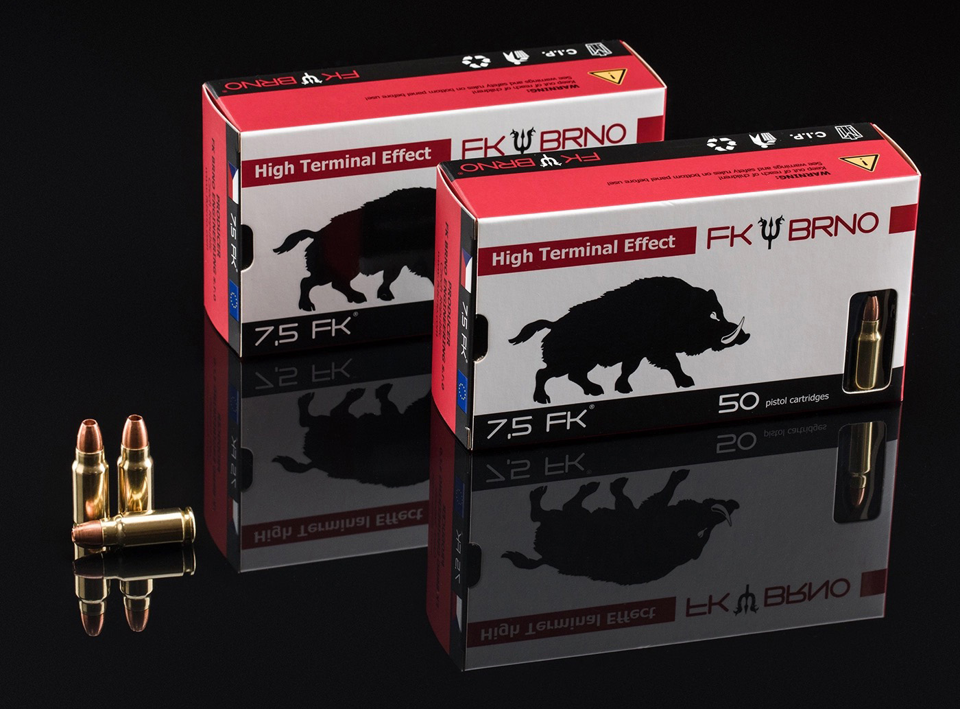 FK BRNO F5 Ammunition 7.5 FK 95 Grain Copper Nose-Discarding Hollow Point Lead-Free Box of 50