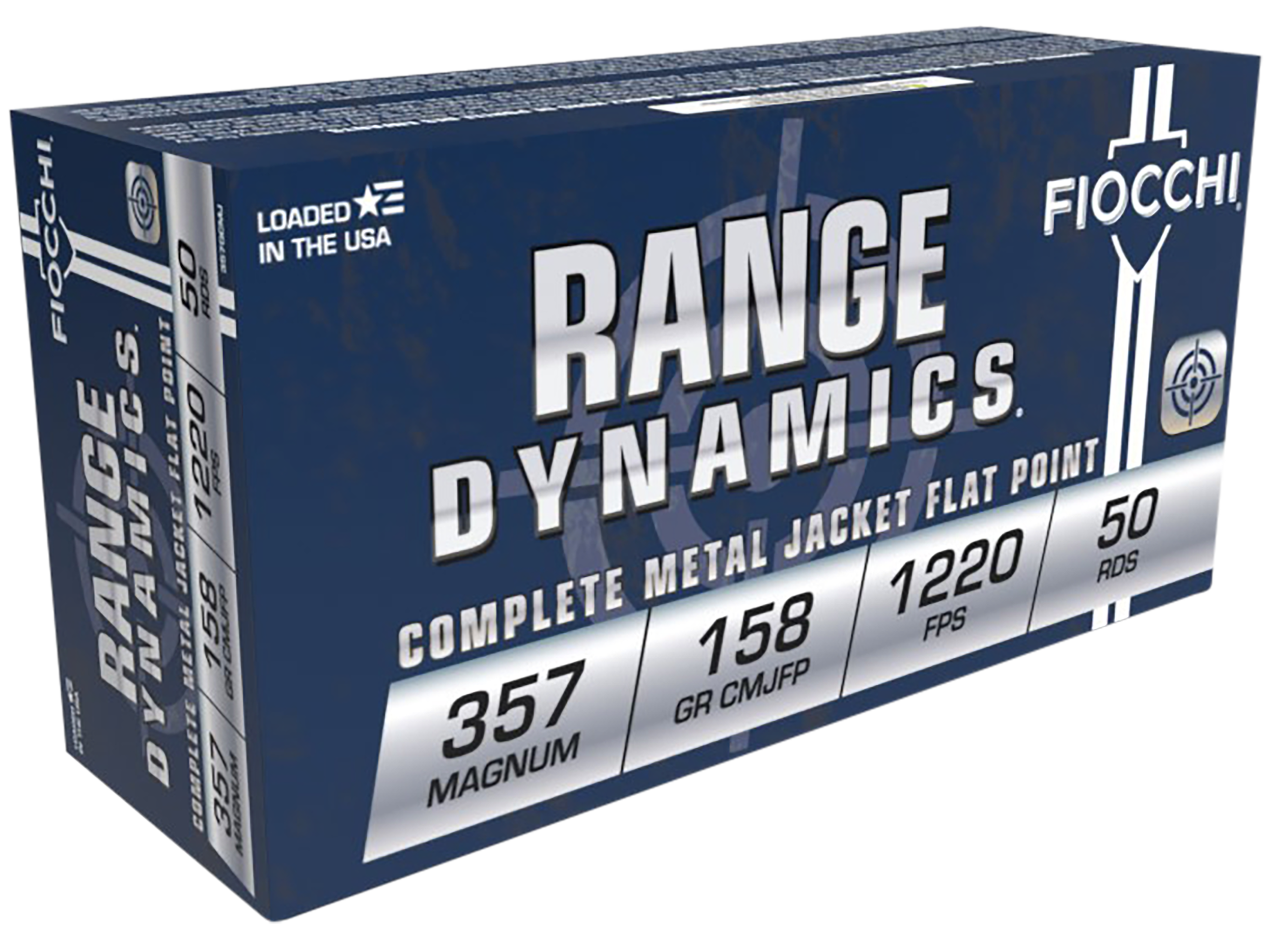 Fiocchi 357GCMJ Range Dynamics Pistol 357 Mag 158 gr Copper Metal Jacket Flat Point 50rd Bx