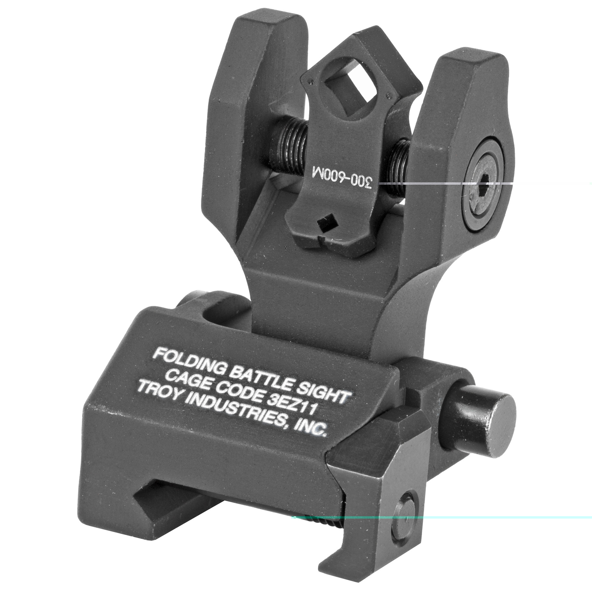 Troy Ind SSIGFBSTTBT00 Tritium Rear Folding BattleSight RoundBlack Hardcoat Anodized Folding for AR-15