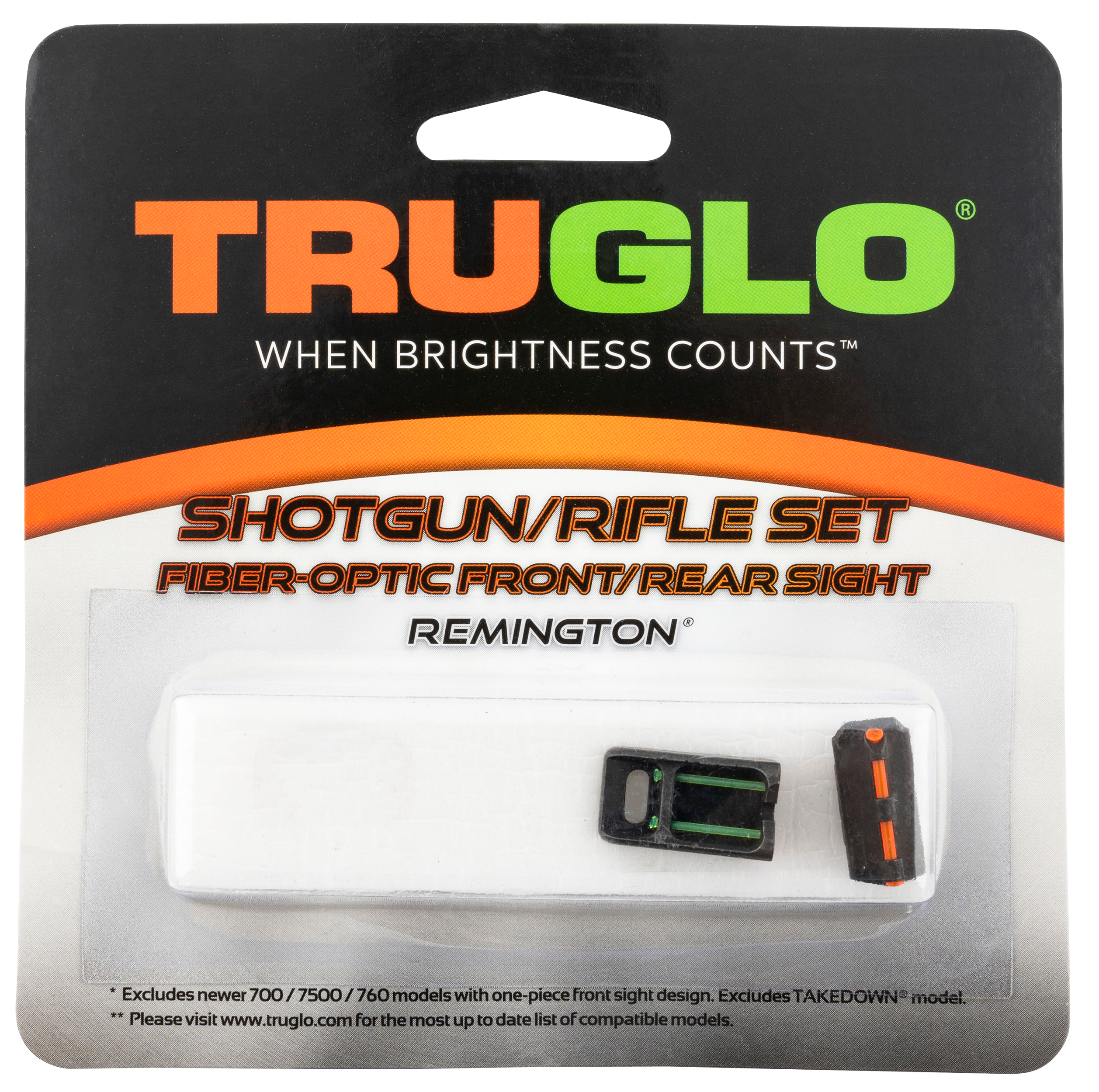 TruGlo TG110W Fiber-Optic Sights For RemingtonBlack | Red Fiber Optic Front Sight Green Fiber Optic Rear Sight