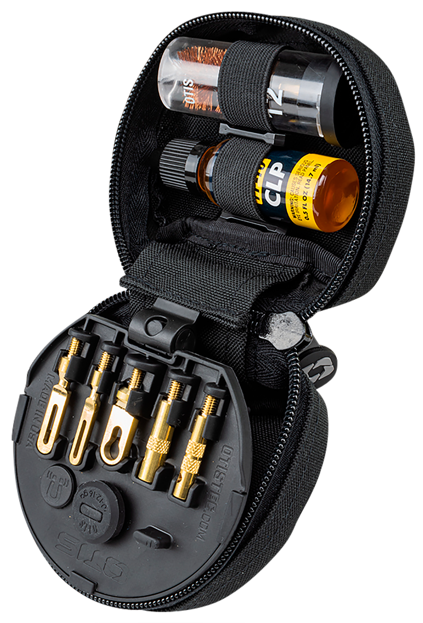 Otis FG753G 3-Gun Competition Cleaning Kit Multi-Caliber 12 Gauge Firearm Type Universal Bronze Bristle