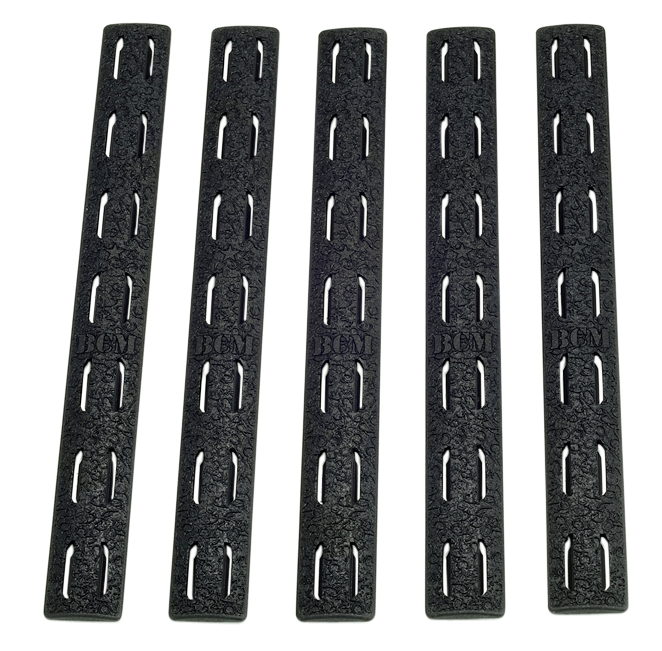 BCM KMRRPBLK5 Rail Panel KitAR Platform KeyMod 5.55" Black Polymer 5 Pack