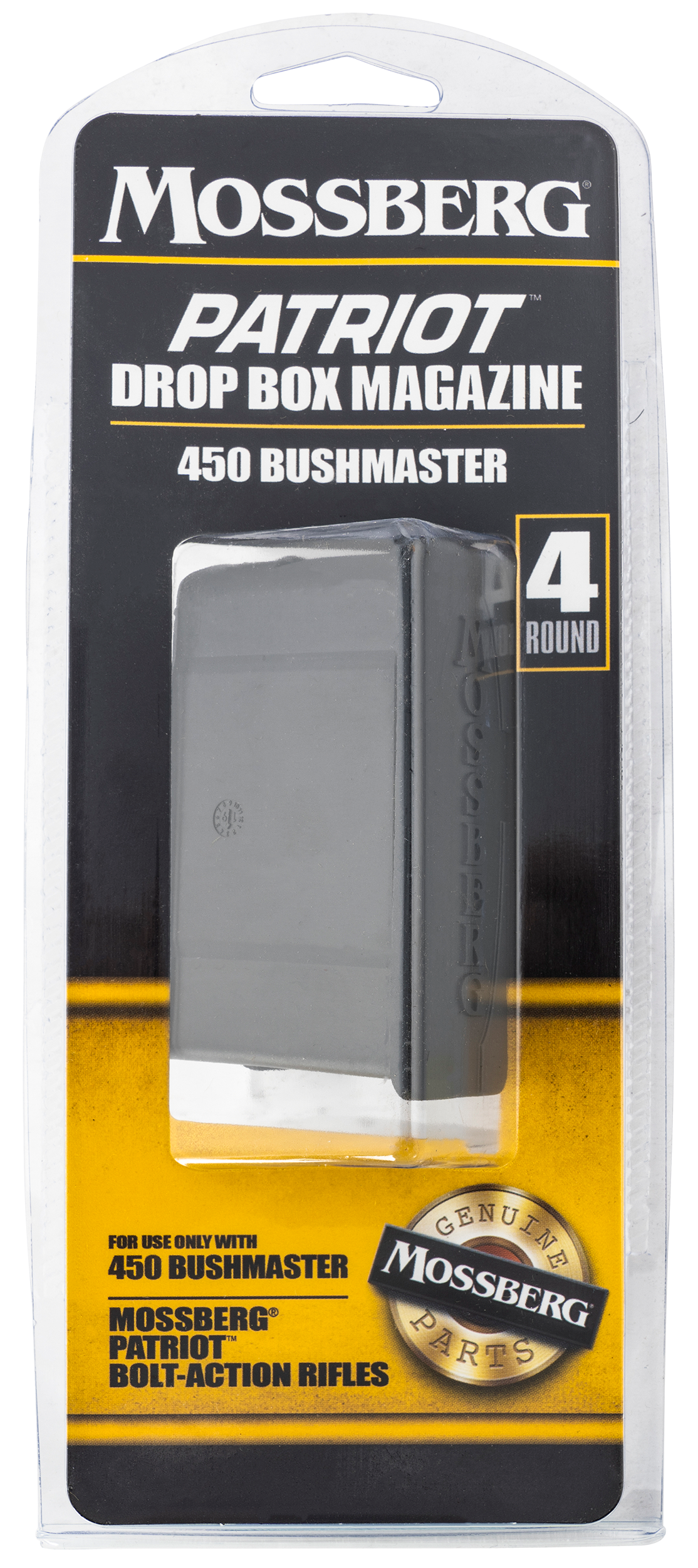 Mossberg 95037 PatriotDrop Box Magazine 4rd .450 Bushmaster For Use w/Mossberg Patriot Bolt-Action Rifle