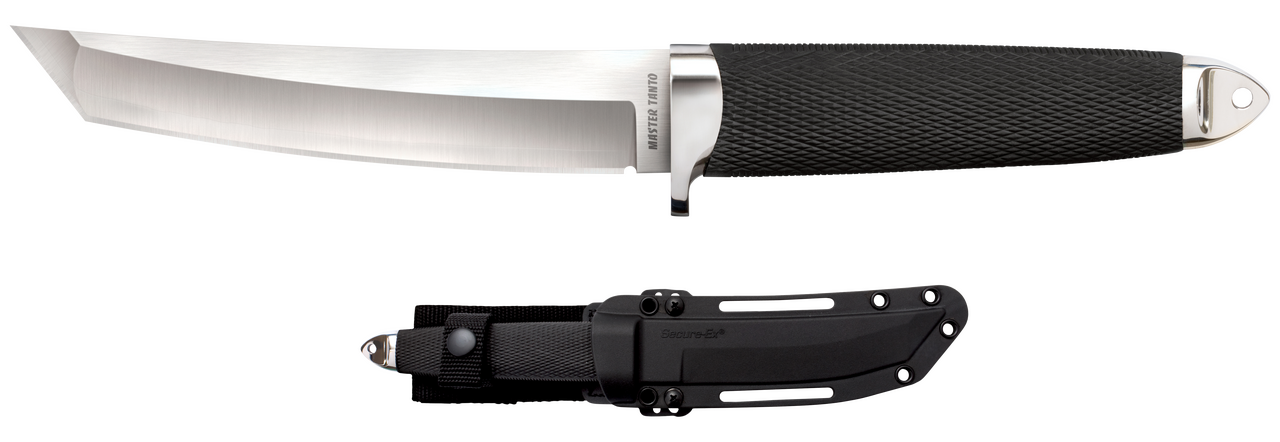 Cold Steel CS35AB San Mai Master 6" Fixed Tanto Plain Satin VG-10 San Mai Blade/Black Textured/Oval Kray-Ex Handle Includes Sheath