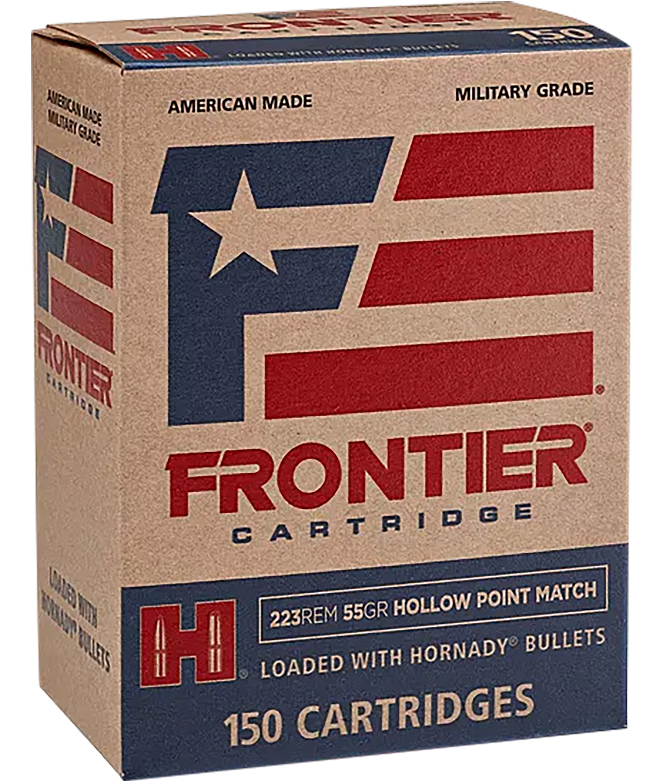 Frontier Cartridge FR1415 Military Grade Centerfire Rifle 223 Rem 55 gr Hollow Point Match 150 Per Box/ 8 Cs