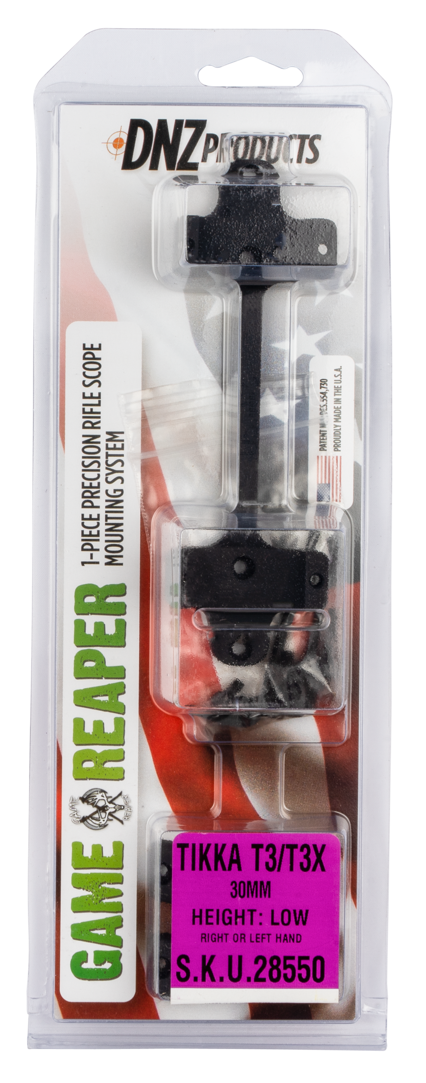DNZ Game Reaper 30mm Scopemount Black, Low, Tikka T3