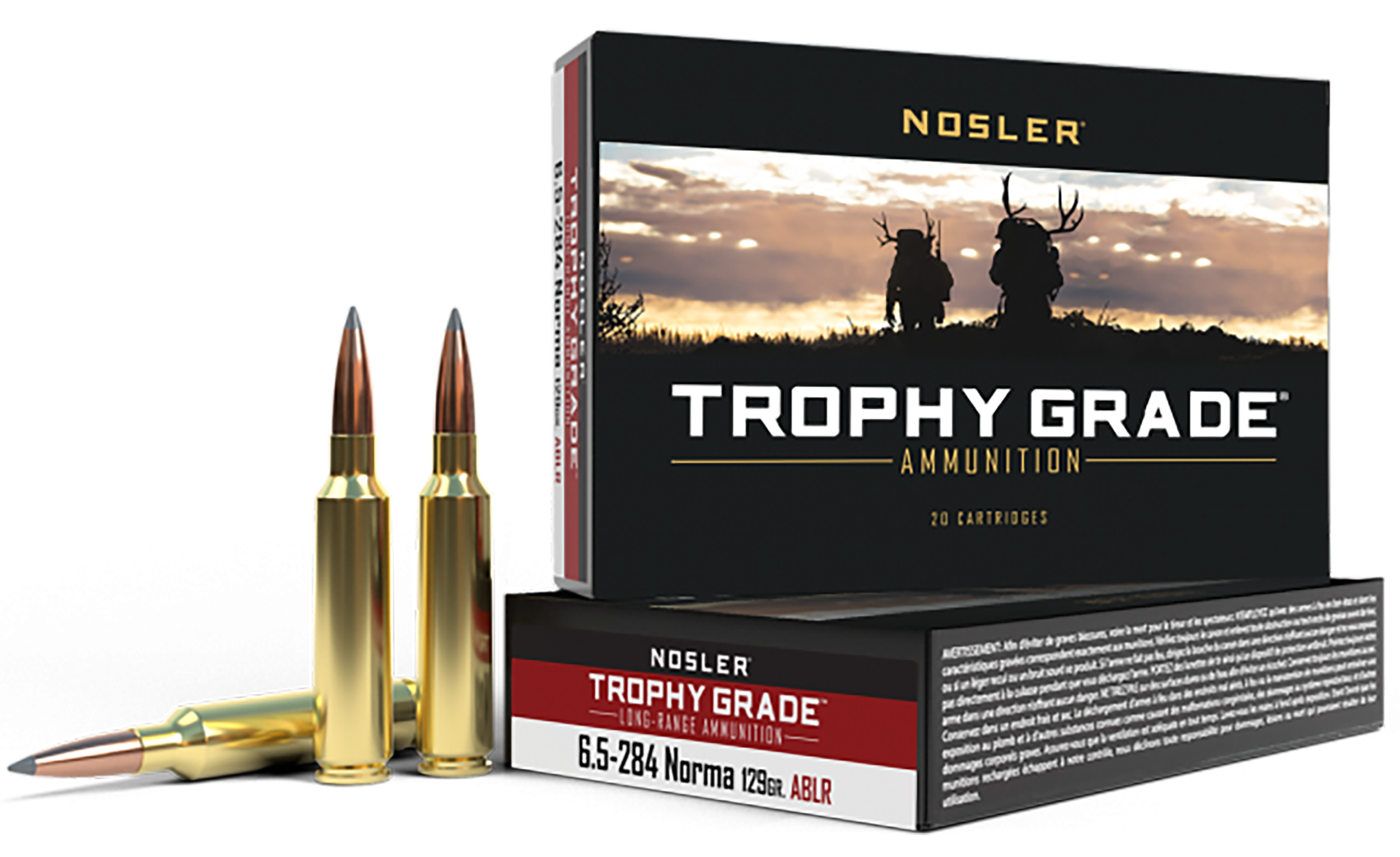Nosler Trophy Grade Ammunition 6.5mm-284 Norma 129 Grain AccuBond Long Range 20RD