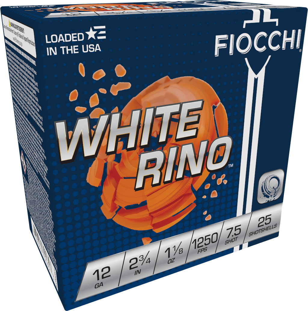 Fiocchi 12WRNO75 Exacta Target White Rino Target 12 Gauge 2.75" 1 1/8 oz 1250 fps 7.5 Shot 25ea