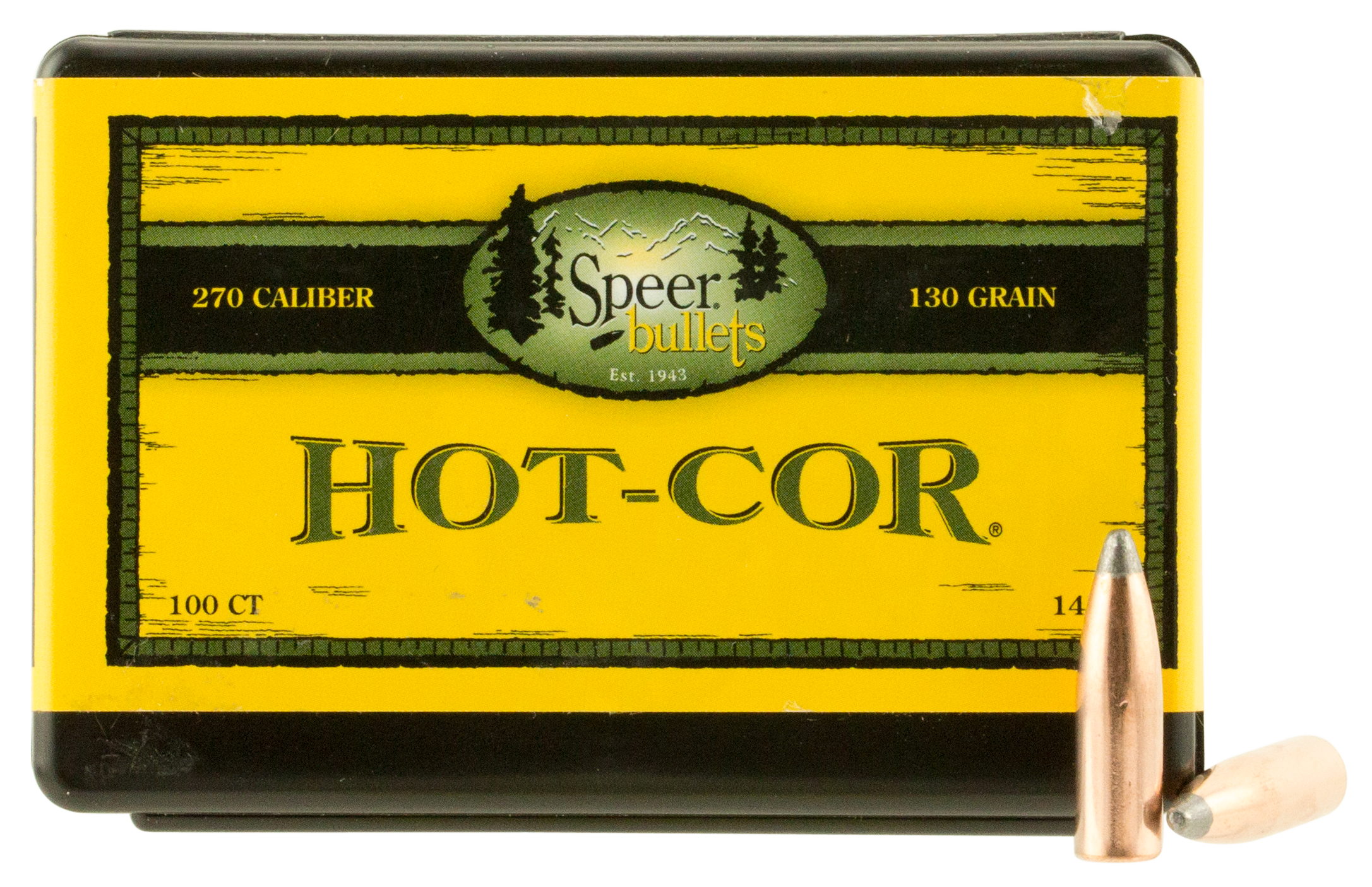 Speer Hot-Cor Bullets 270 Caliber (277 Diameter) 130 Grain Spitzer Box of 100