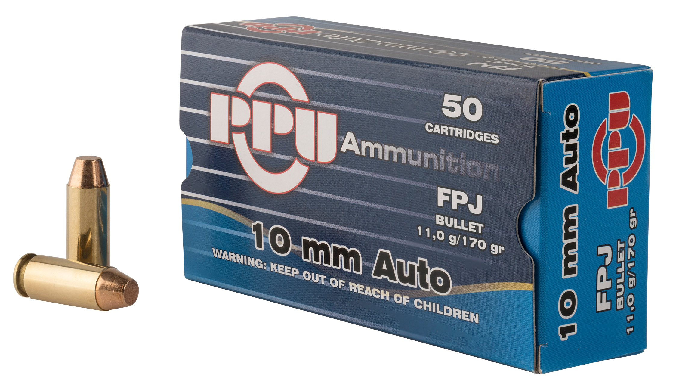 PPU PPH10F Handgun Defense 10mm Auto 170 gr Flat Point Jacketed (FPJ) 50rd Bx