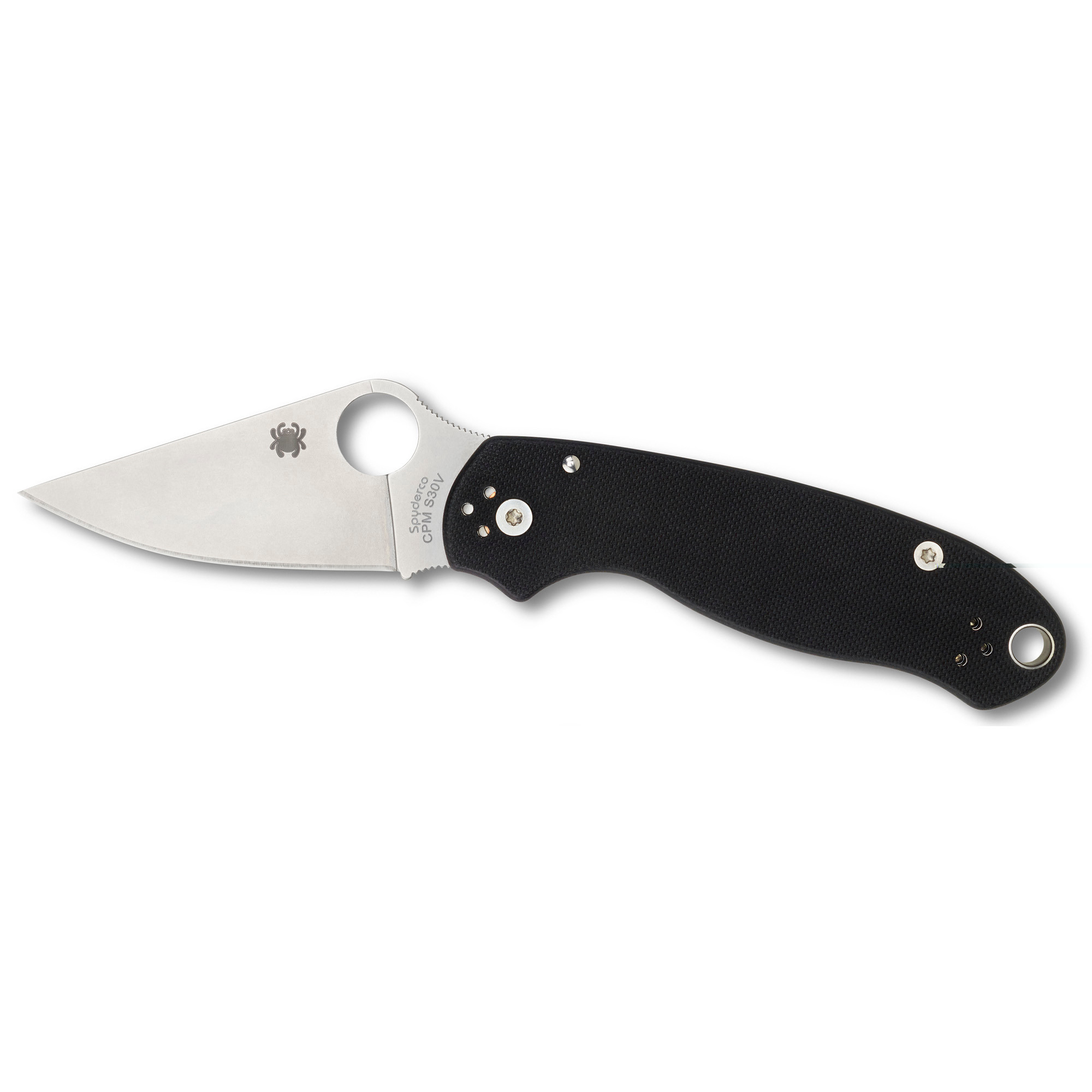 Spyderco C223GP Para 32.95" Folding Clip Point Plain CPM S45VN SS Blade Black G10 Handle Includes Pocket Clip