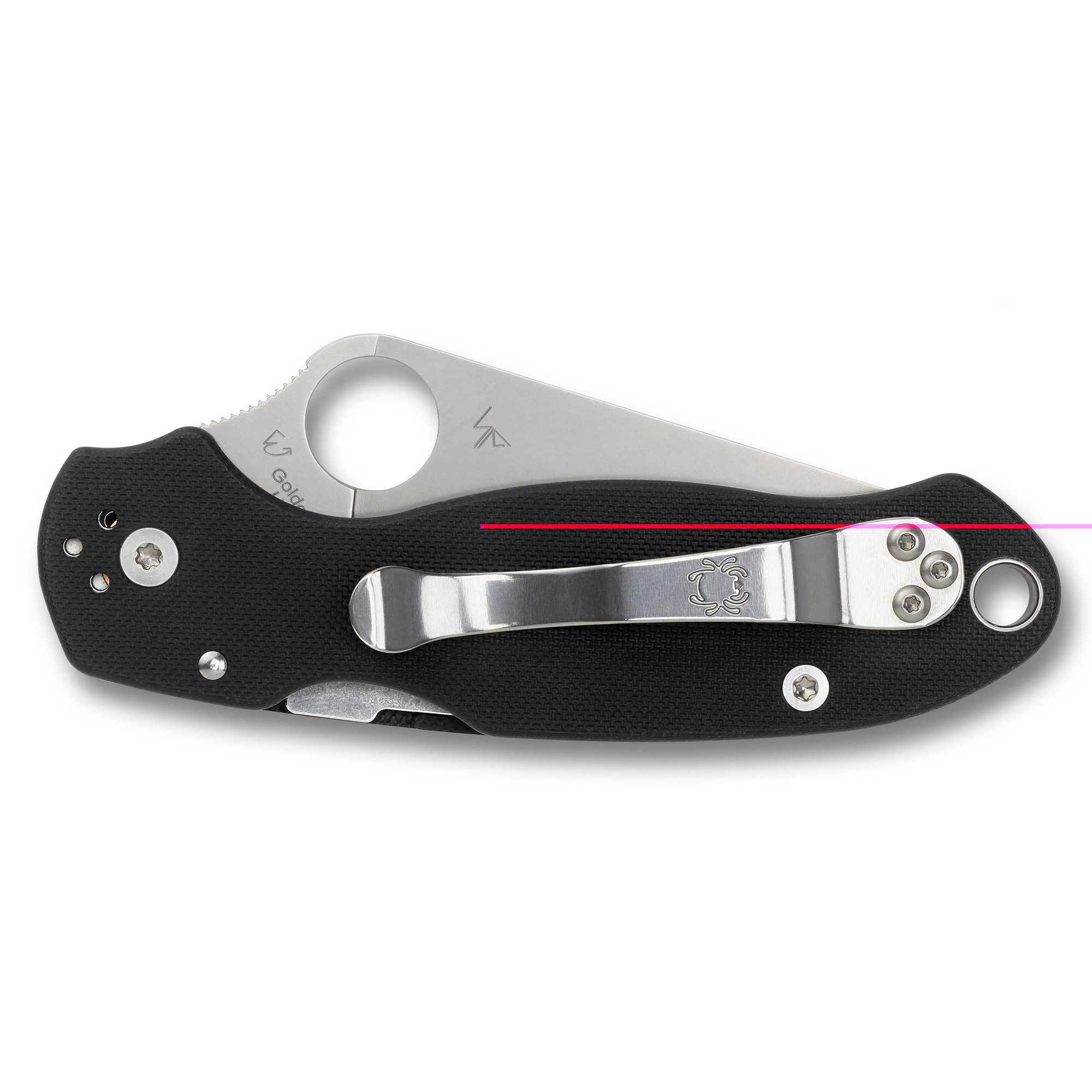 Spyderco C223GP Para 32.95" Folding Clip Point Plain CPM S45VN SS Blade Black G10 Handle Includes Pocket Clip