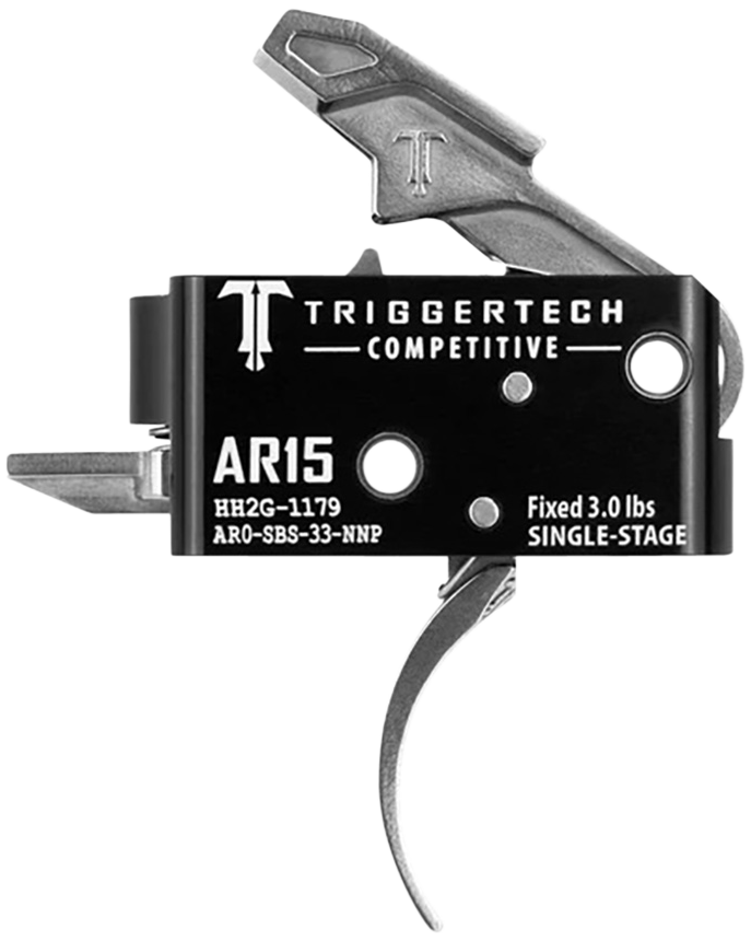 TriggerTech AR0SBS33NNP CompetitiveStainless Pro Curved Single-Stage 3 lbs Fixed for AR-15