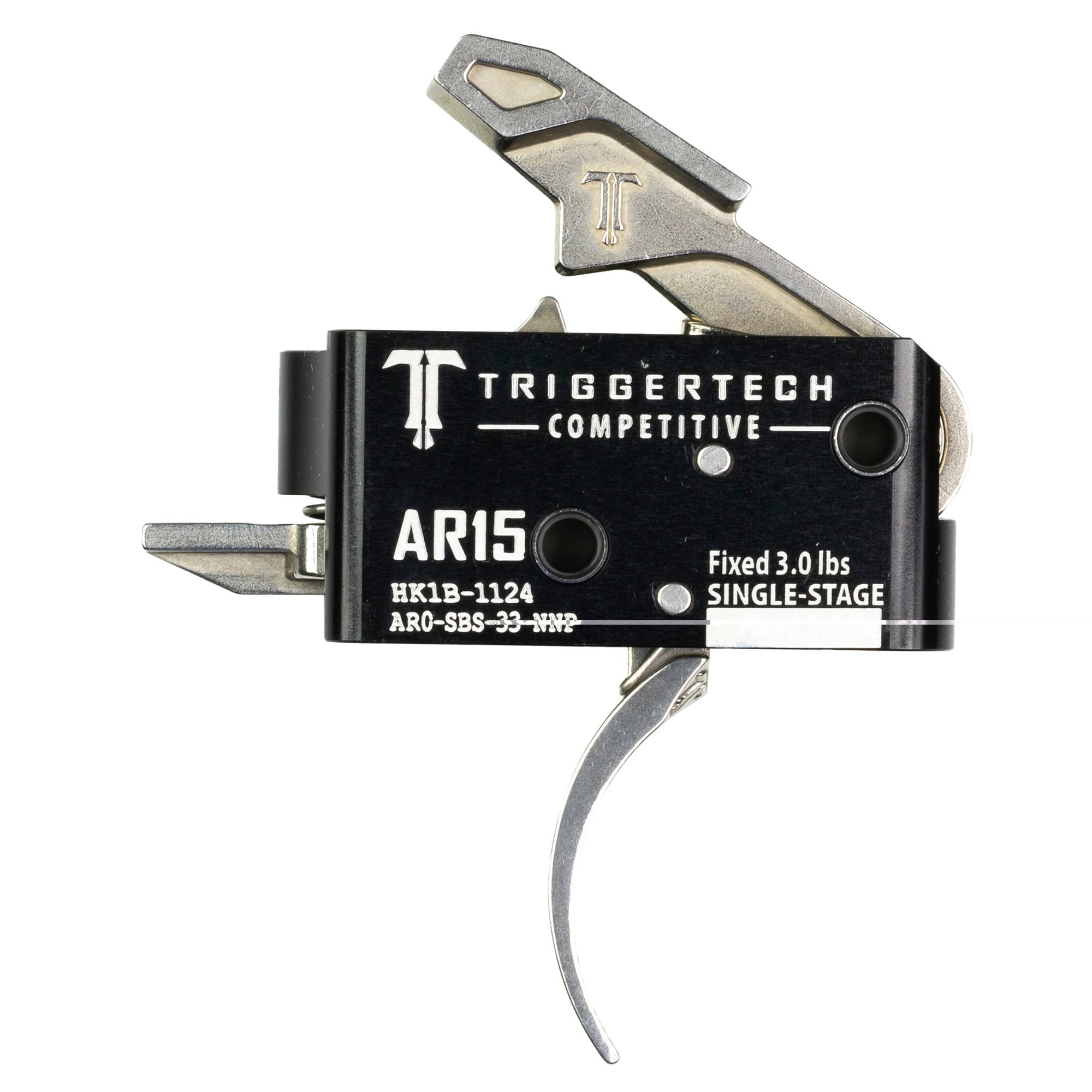TriggerTech AR0SBS33NNP CompetitiveStainless Pro Curved Single-Stage 3 lbs Fixed for AR-15