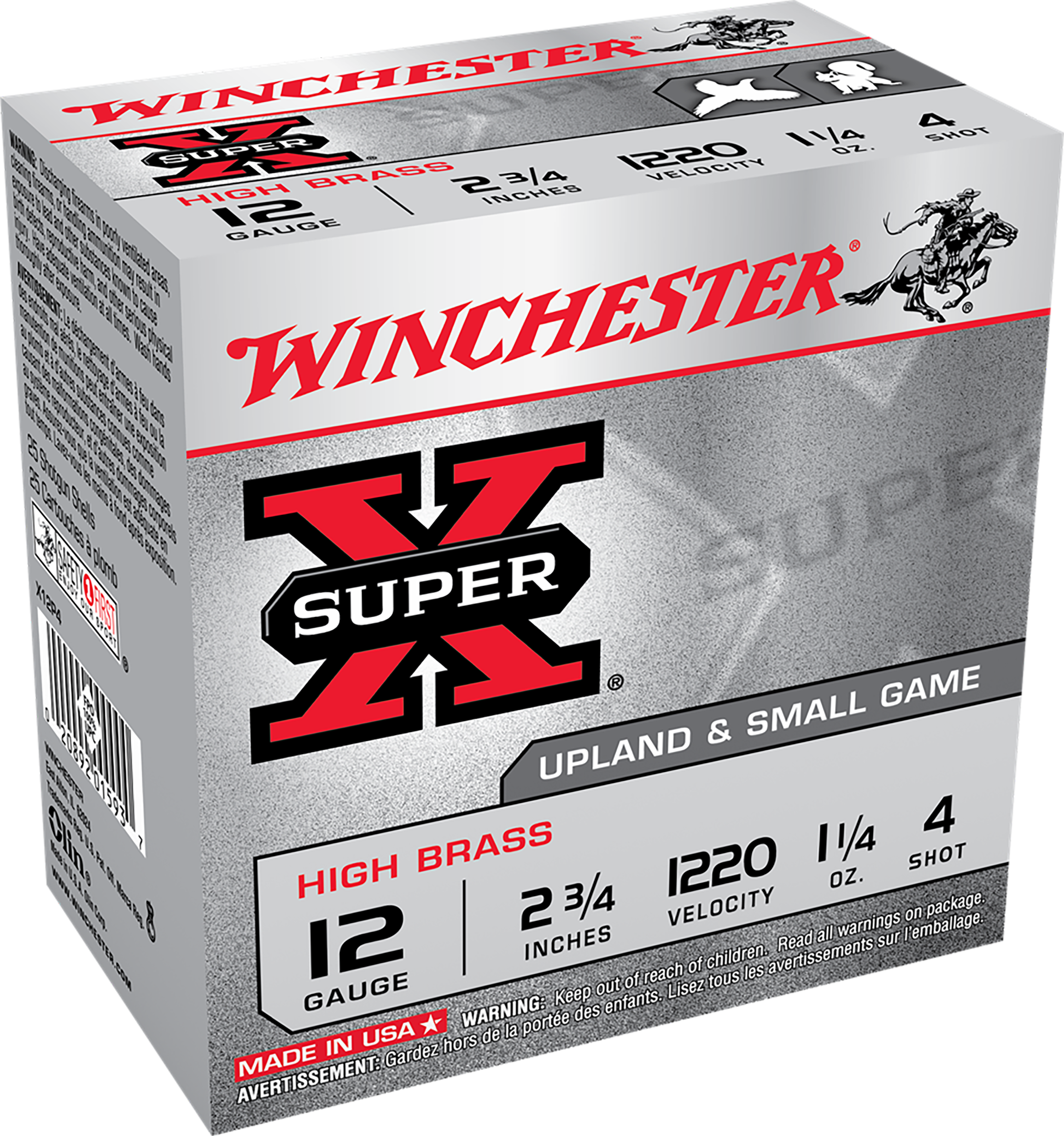 Winchester Super-X Pheasant Ammunition 12 Gauge 2-3/4" 1-1/4 oz #4 Shot Box of 25