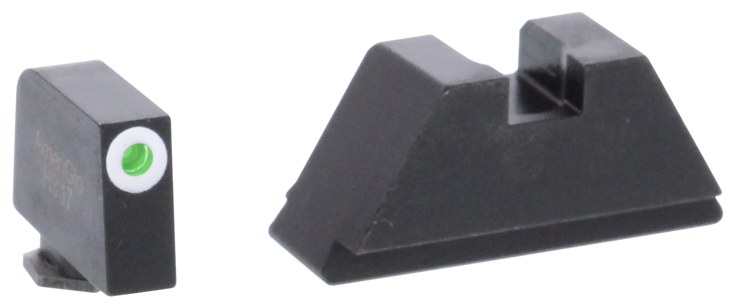 Ameriglo XL Suppressor Night Sight Set Glock 17, 19, 20, 21, 22, 23, 24, 26, 27, 29, 30, 31, 32, 33, 34, 35, 36, 37, 38, 39, 40, 41, 45 Tritium Green Front with White Outline, Black Rear