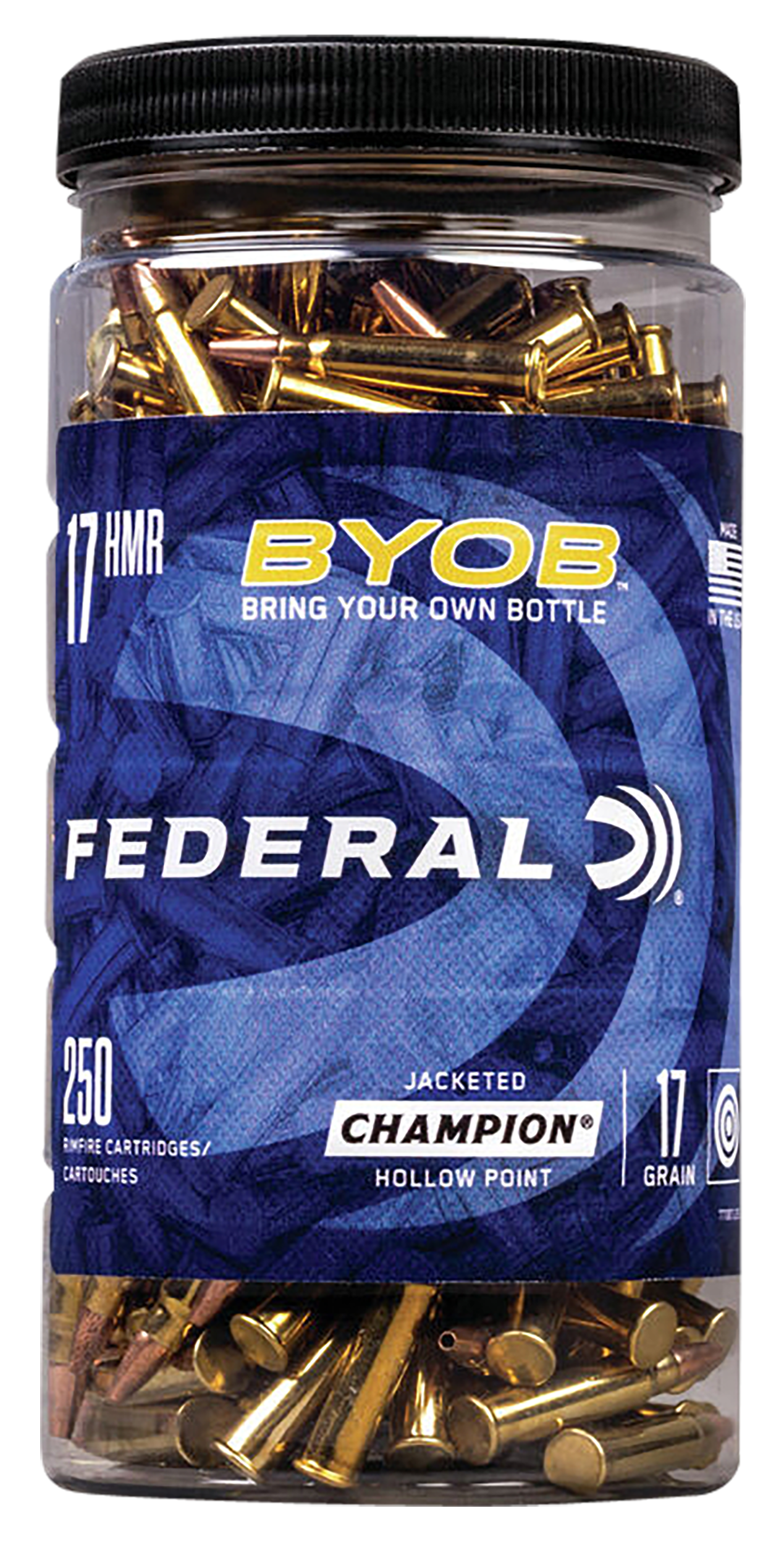 Federal BYOB Ammunition 17 Hornady Magnum Rimfire (HMR) 17 Grain Speer TNT Bottle of 250