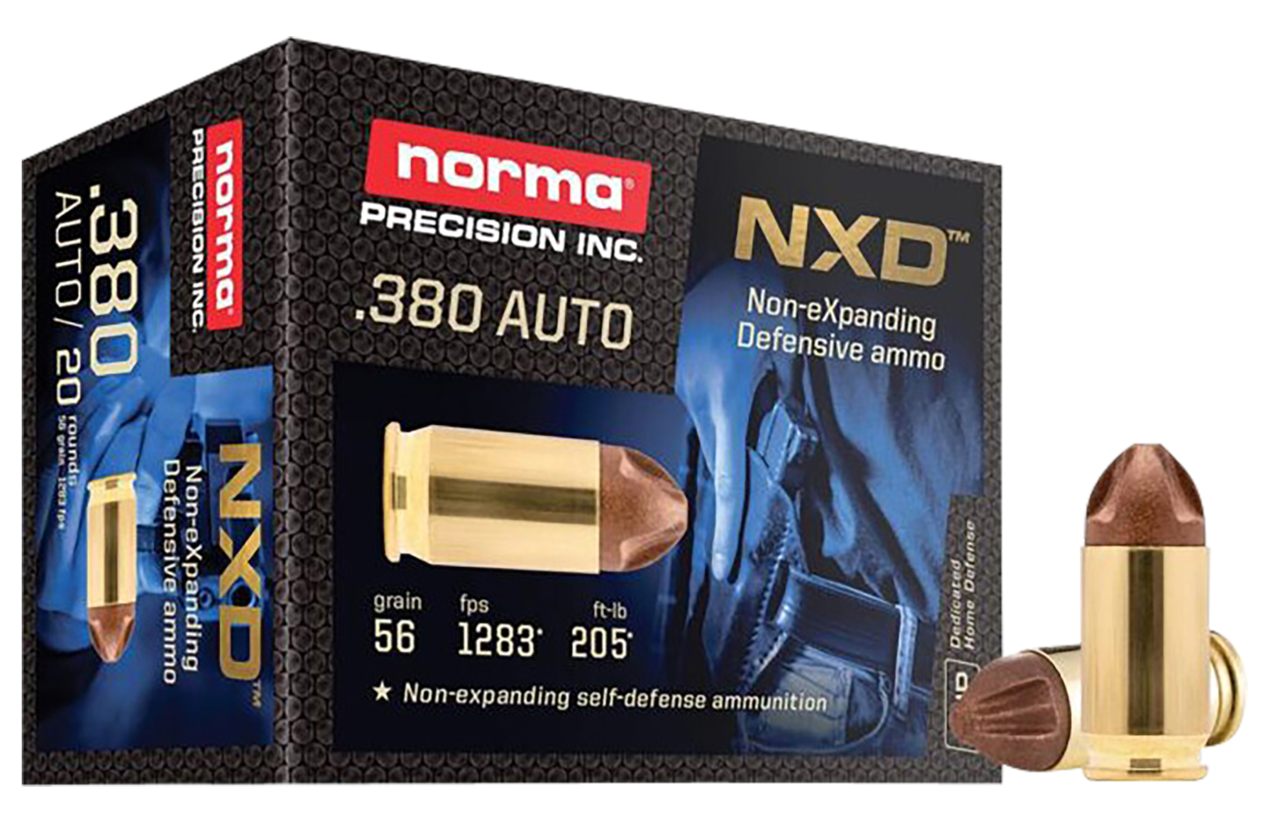 Norma Ammunition 611040020 Self Defense NXD 380 ACP 56 gr NXD 20 Per Box/ 10 Cs