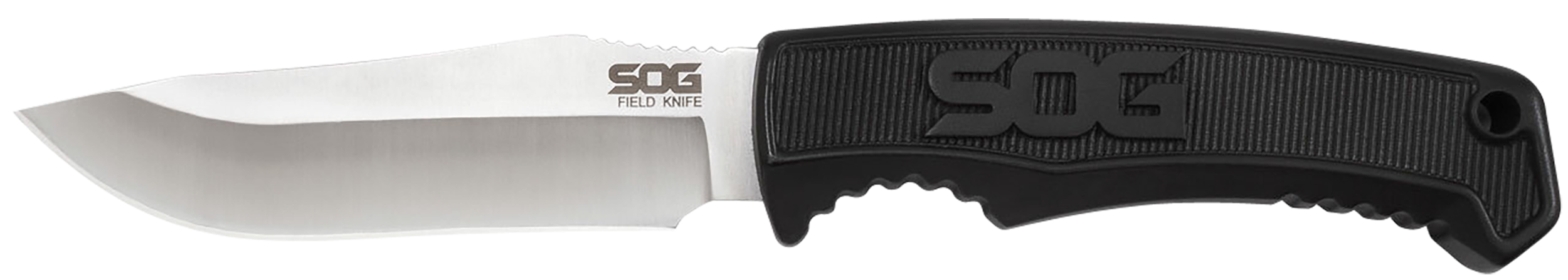 S.O.G SOGFK1001CP Field4" Fixed Clip Point Plain Satin 7Cr17MoV SS Blade Black TPR Handle Includes Sheath