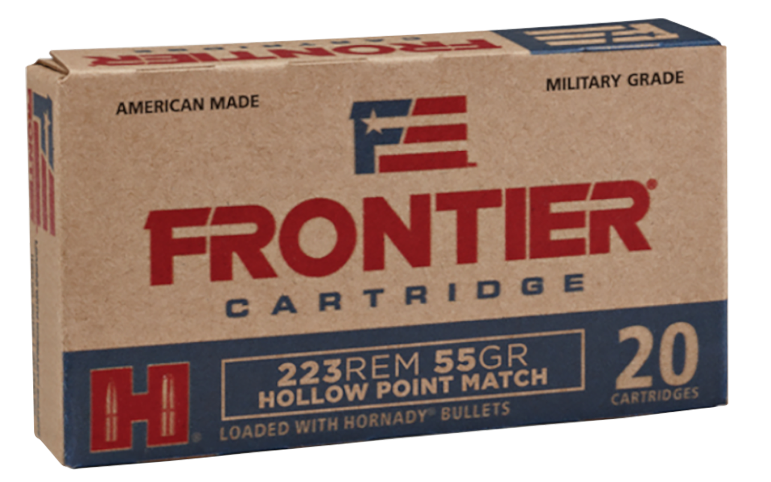 Frontier Cartridge Military Grade Ammunition 223 Remington 55 Grain Hornady Hollow Point Match