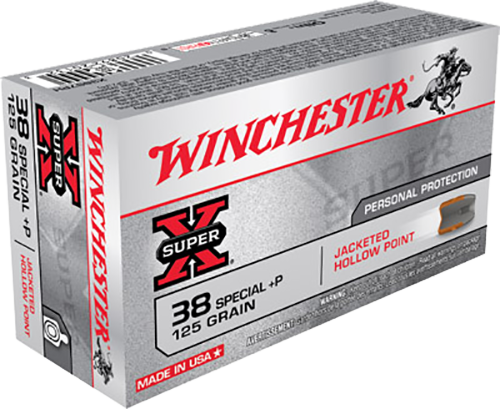 Winchester Ammo X38S7PH Super X Target 38 Special +P 125 gr Jacketed Hollow Point (JHP) 50rd Bx