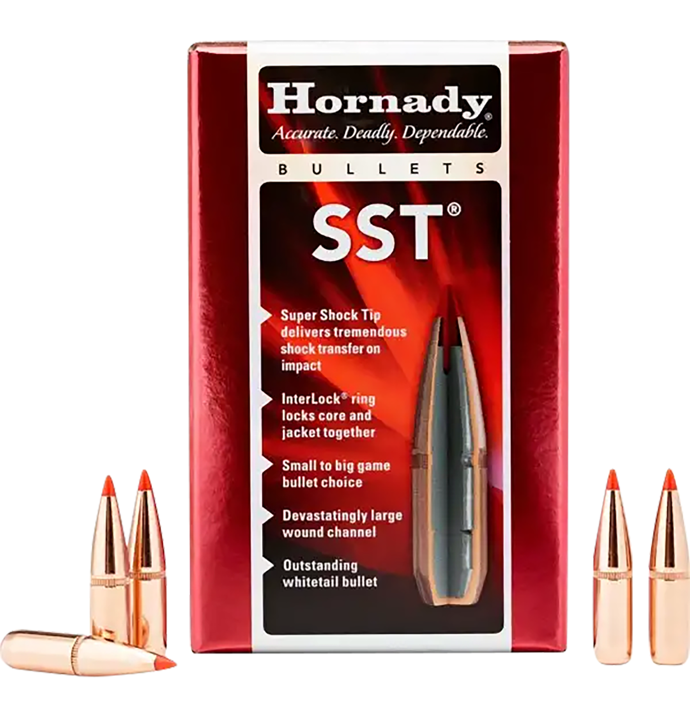 Hornady SST Bullets 243 Caliber, 6mm (243 Diameter) 95 Grain InterLock Polymer Tip Spitzer Box of 100