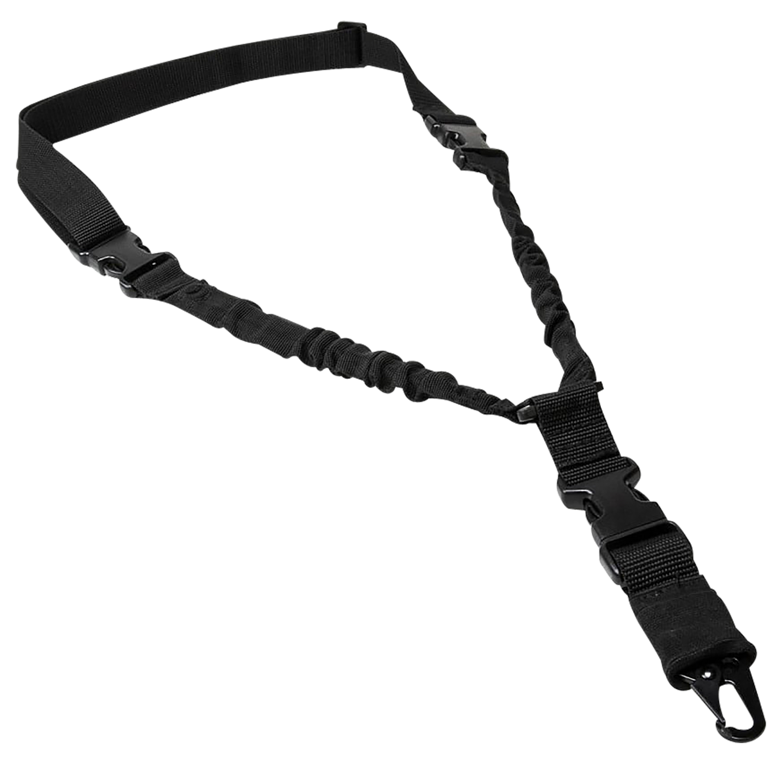 NcStar ADBS1B Single Point Sling Deluxe Black Nylon 30"-38" Adjustable Bungee