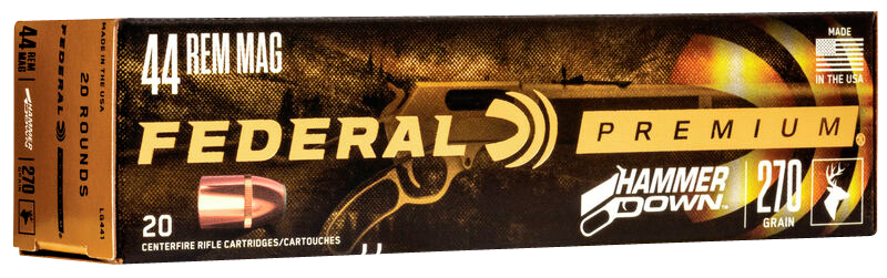 Federal Premium HammerDown Ammunition 444 Marlin 270 Grain Bonded Jacketed Hollow Point 20RD