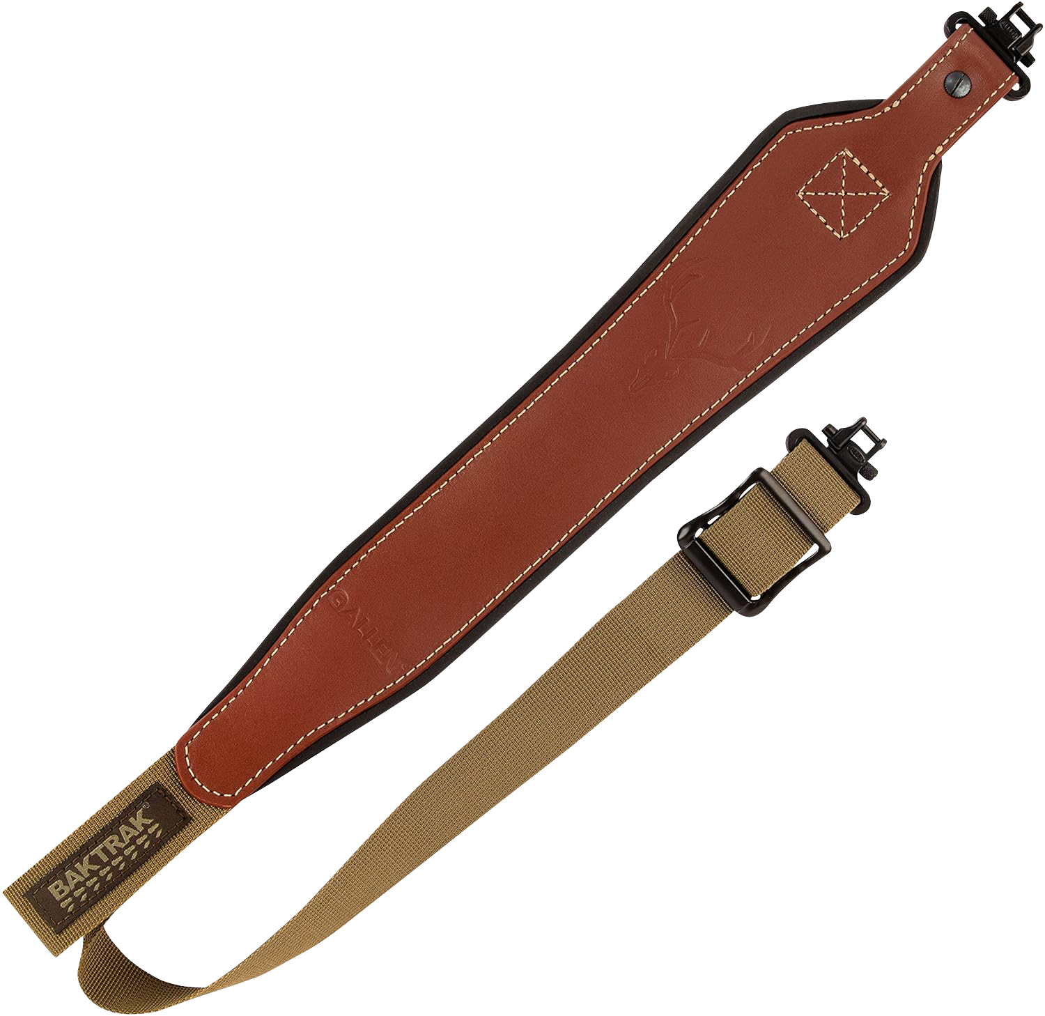 Allen 8391 BakTrak Sling made of Brown Leather with BakTrak Pad, 26"-35" OAL, 1.25" W,Adjustable Design & Swivels for Rifle/Shotgun