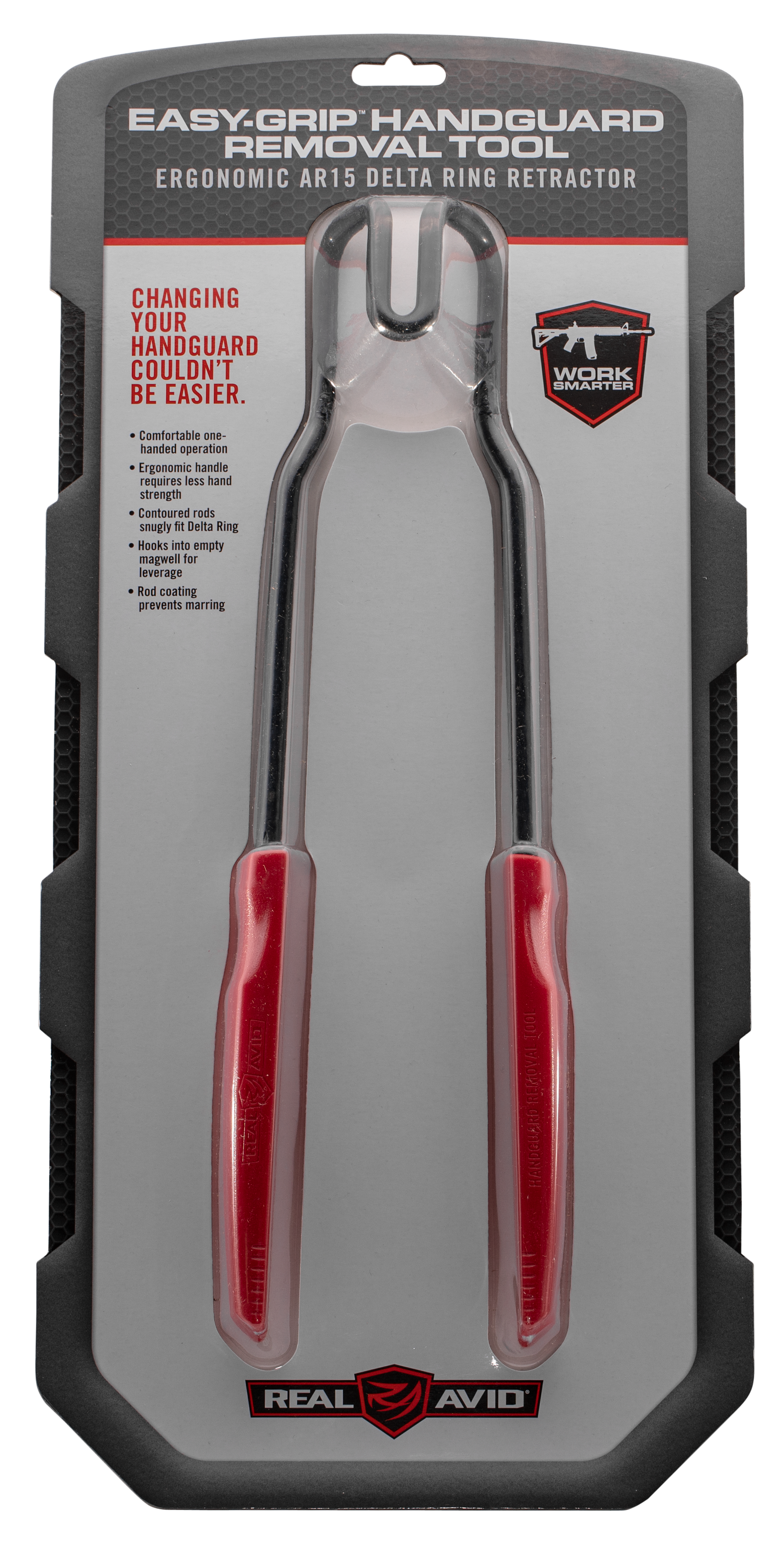 Real Avid AVEGHRT Easy Grip Handguard Removal Tool Black/Red Metal Rifle AR15/M16 Rubber Handle