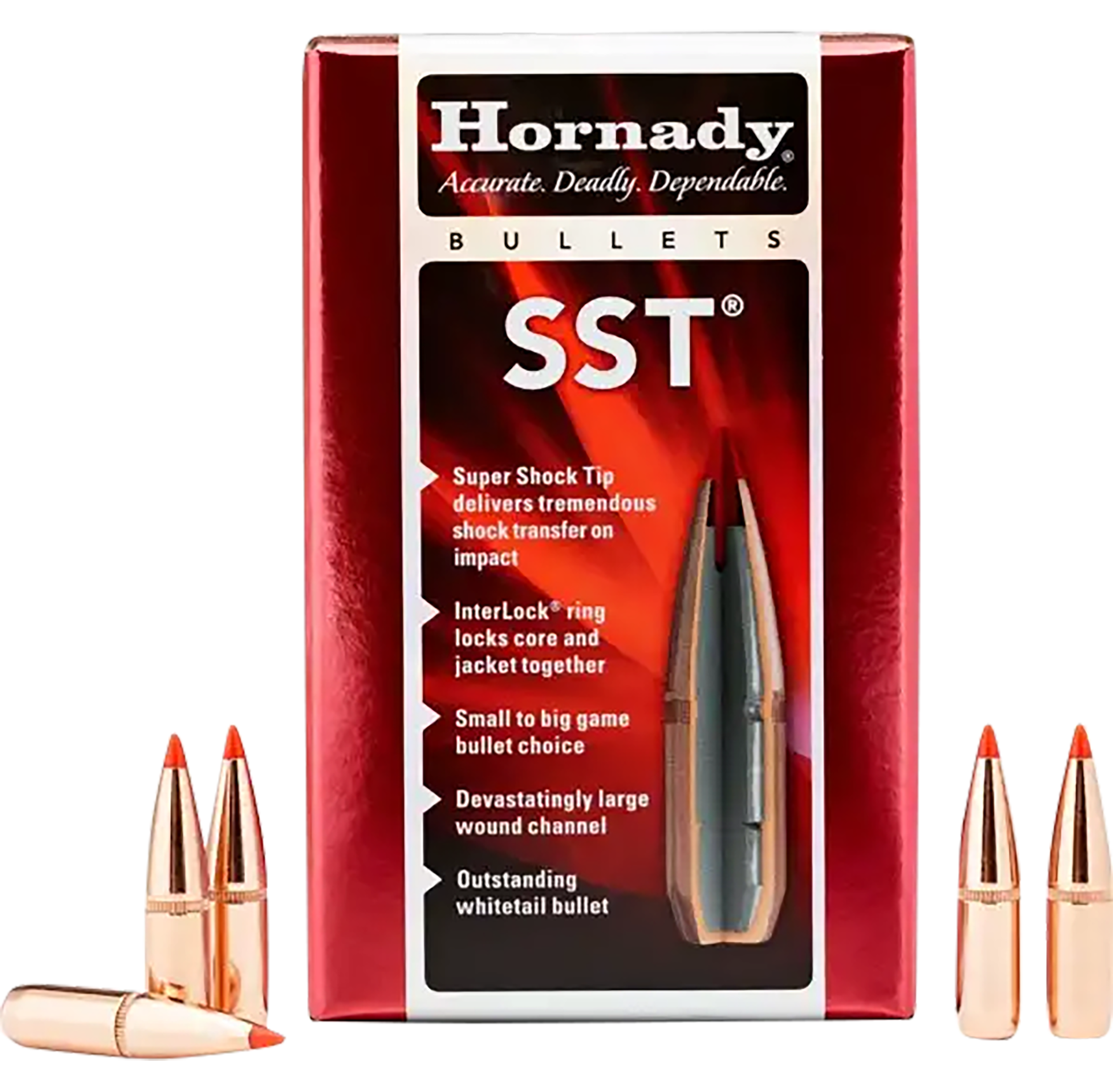 Hornady SST Bullets 25 Caliber (257 Diameter) 117 Grain InterLock Polymer Tip Spitzer Box of 100