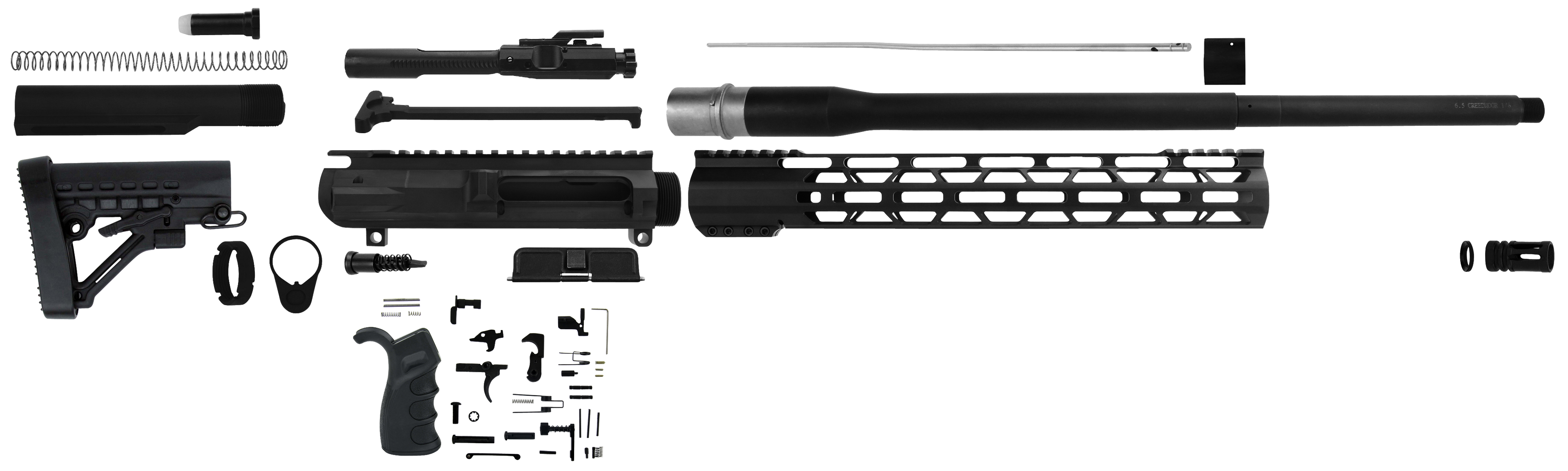 TacFire SSRK65CRDLPK20BN AR Build Kit Rifle 6.5 Creedmoor AR Platform Black Nitride 5/8"-24 tpi *Sports South Exclusive.