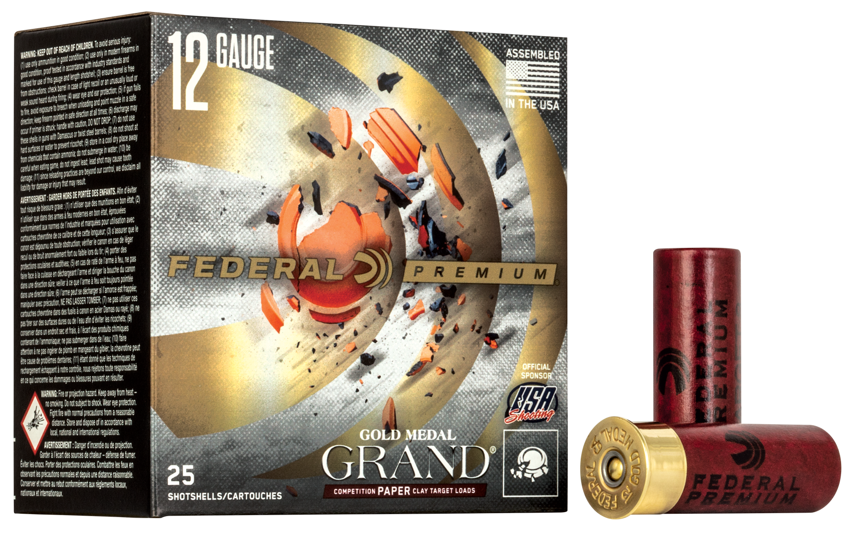 Federal GMT1178 Premium Gold Medal Paper 12 Gauge 2.75" 1 1/8 oz 1145 fps 8 Shot 25ea