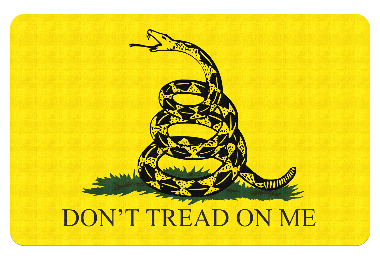 TekMat TEKR17GADSDEN Gadsden Flag Cleaning Mat Black/Yellow Rubber 17" Long Snake/"Don't Tread On Me"