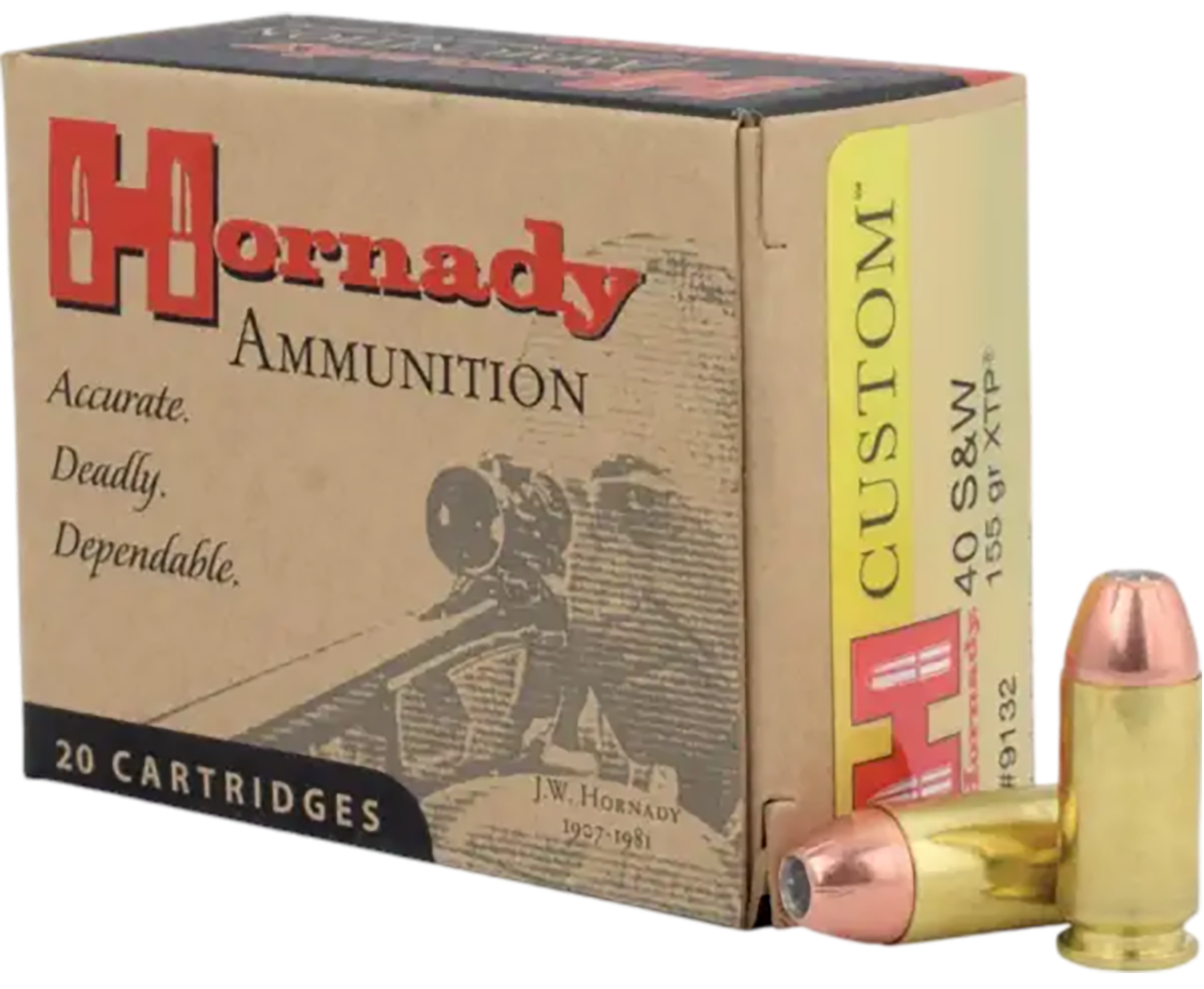 Hornady Custom Ammunition 40 S&W 155 Grain XTP Jacketed Hollow Point 20RD