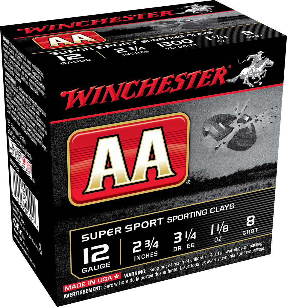 Winchester Ammo AASC128VP AA Sporting Clay 12 Gauge 2.75" 1 1/8 oz 1300 fps 8 Shot 100 Bx/2 Cs (Value Pack)